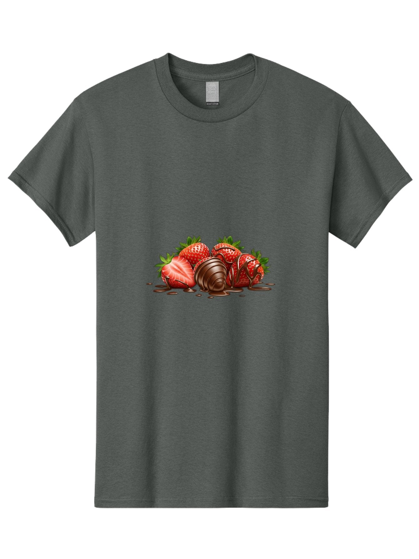 Chocolate-Covered-Strawberries-4 Men'S Graphic Tee, 100% Cotton, Comfortable Casual Summer Wear, Machine Washable, Chocolate Covered Strawberries, Sweet Treats, Indulgent Delights, Fresh Strawberries, Chocolate Sauce, Dessert Inspiration, Bab743 14