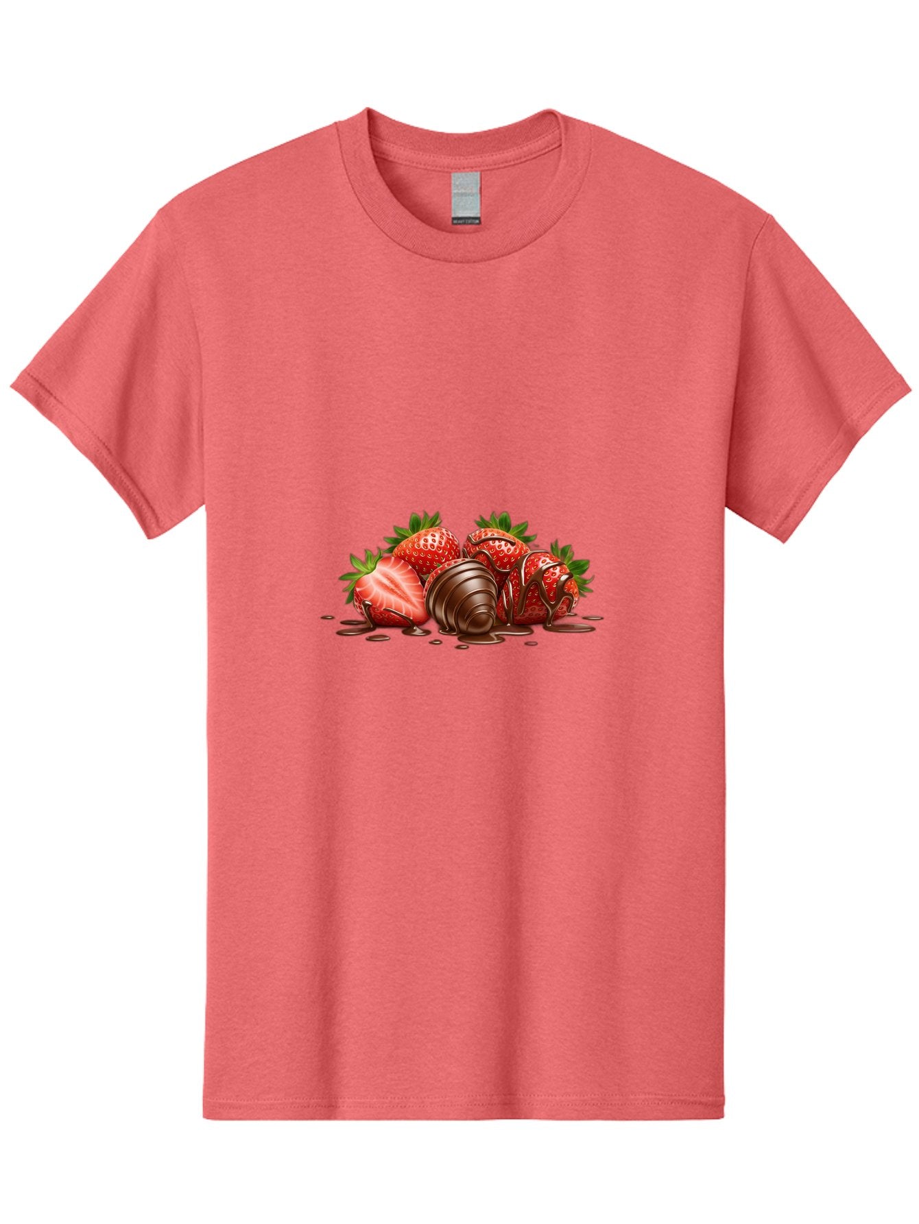 Chocolate-Covered-Strawberries-4 Men'S Graphic Tee, 100% Cotton, Comfortable Casual Summer Wear, Machine Washable, Chocolate Covered Strawberries, Sweet Treats, Indulgent Delights, Fresh Strawberries, Chocolate Sauce, Dessert Inspiration, Bab743 5