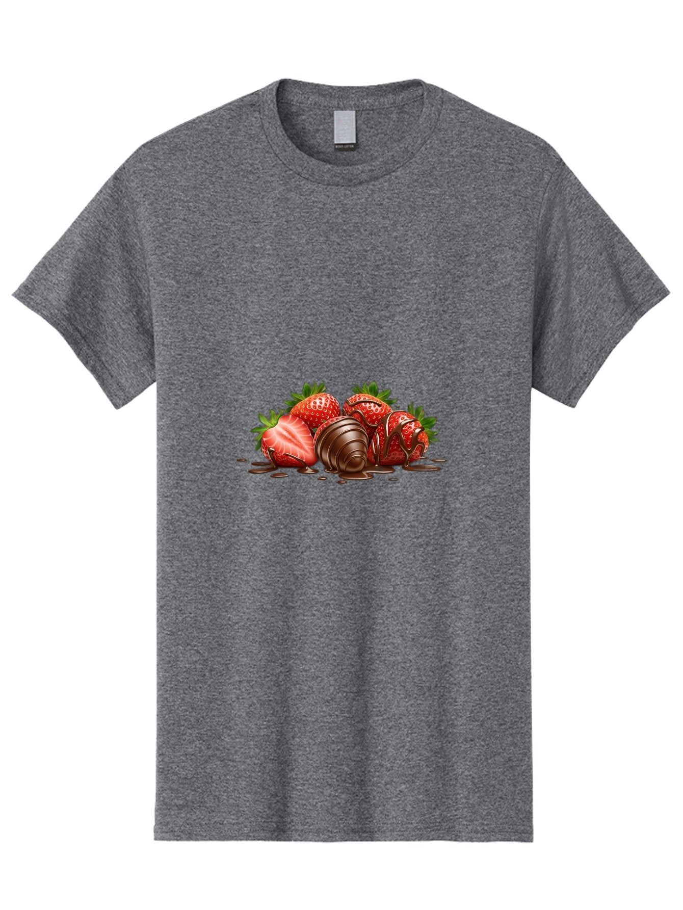 Chocolate-Covered-Strawberries-4 Men'S Graphic Tee, 100% Cotton, Comfortable Casual Summer Wear, Machine Washable, Chocolate Covered Strawberries, Sweet Treats, Indulgent Delights, Fresh Strawberries, Chocolate Sauce, Dessert Inspiration, Bab743 4