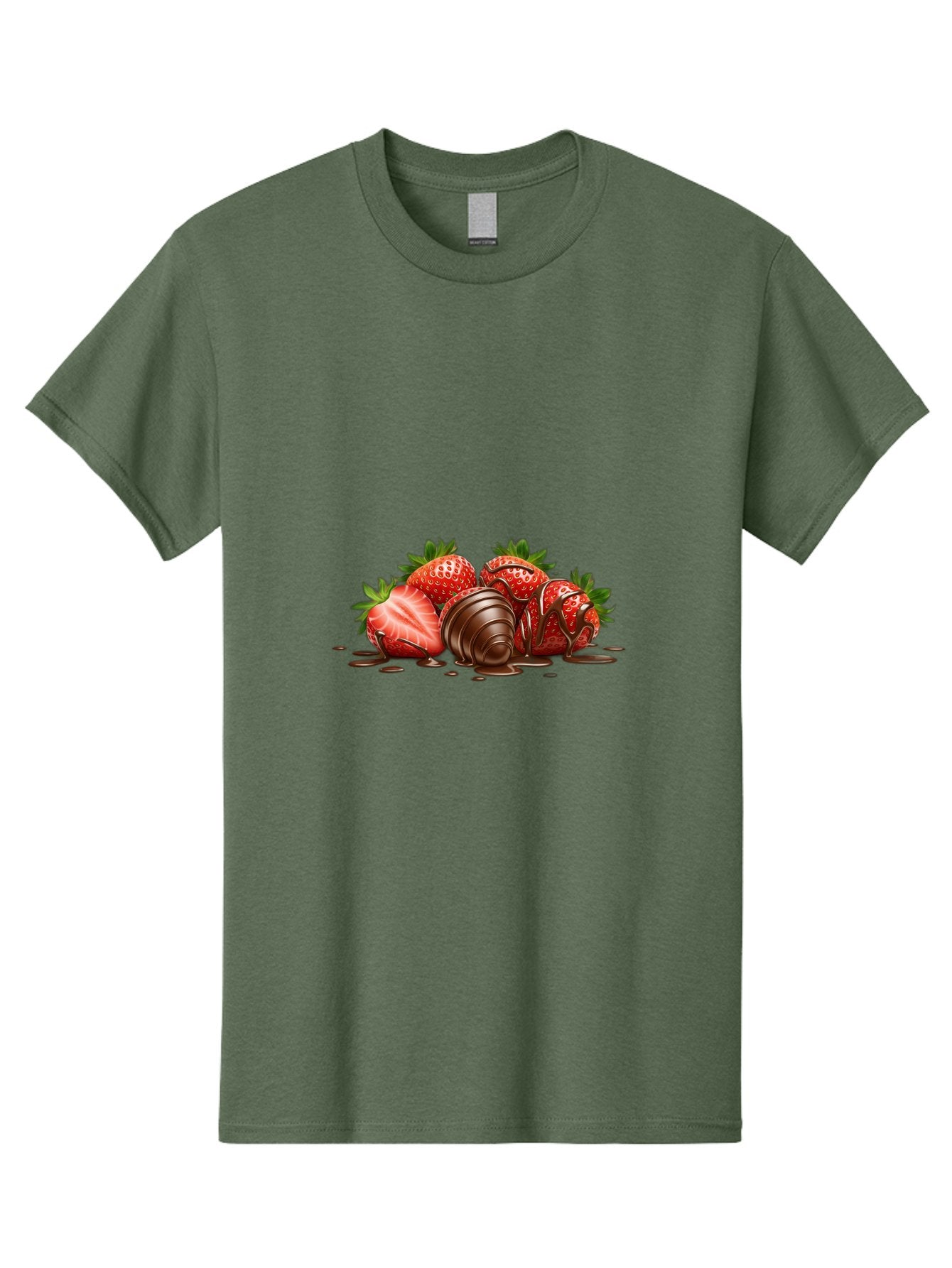 Chocolate-Covered-Strawberries-4 Men'S Graphic Tee, 100% Cotton, Comfortable Casual Summer Wear, Machine Washable, Chocolate Covered Strawberries, Sweet Treats, Indulgent Delights, Fresh Strawberries, Chocolate Sauce, Dessert Inspiration, Bab743 15
