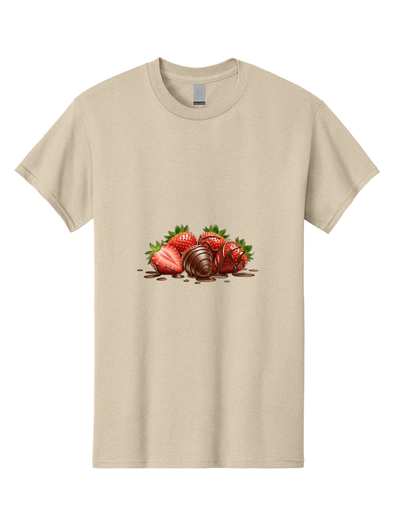 Chocolate-Covered-Strawberries-4 Men'S Graphic Tee, 100% Cotton, Comfortable Casual Summer Wear, Machine Washable, Chocolate Covered Strawberries, Sweet Treats, Indulgent Delights, Fresh Strawberries, Chocolate Sauce, Dessert Inspiration, Bab743 6