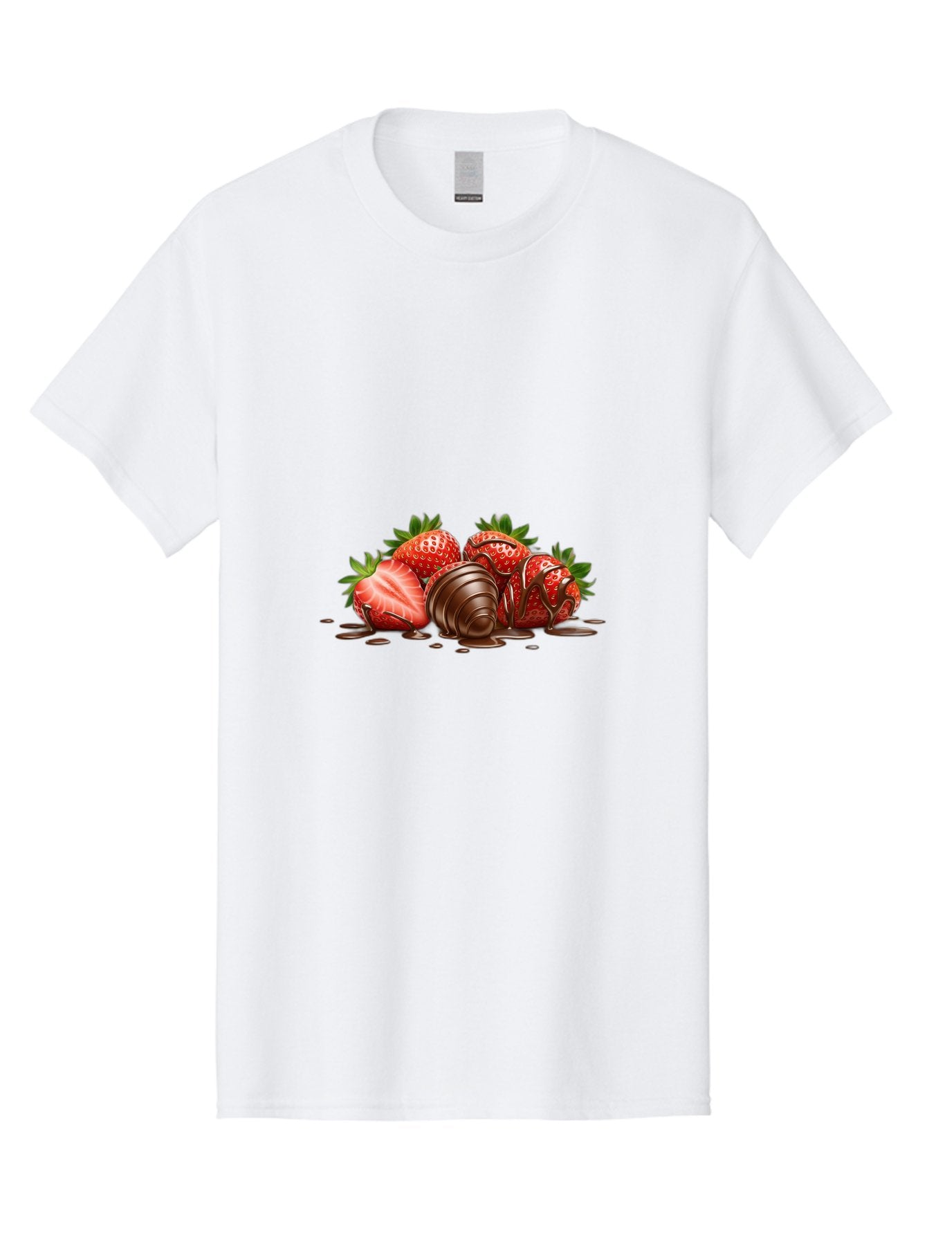 Chocolate-Covered-Strawberries-4 Men'S Graphic Tee, 100% Cotton, Comfortable Casual Summer Wear, Machine Washable, Chocolate Covered Strawberries, Sweet Treats, Indulgent Delights, Fresh Strawberries, Chocolate Sauce, Dessert Inspiration, Bab743 10