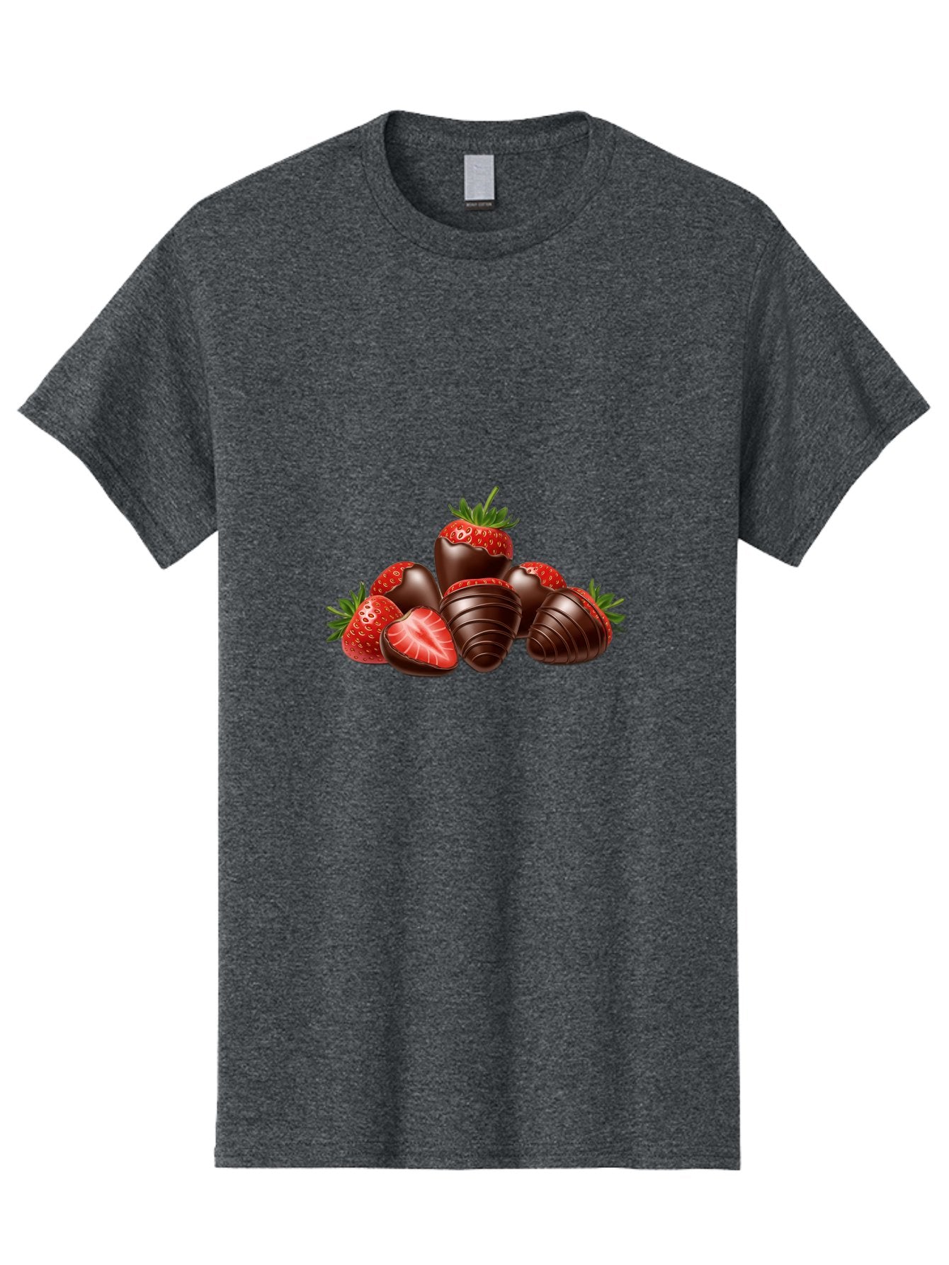 Chocolate-Covered-Strawberries Men'S Graphic Tee, 100% Cotton, Comfortable Casual Summer Wear, Machine Washable, Chocolate Covered Strawberries, Sweet Treats, Indulgent Dessert, Ripe Strawberries, Chocolate Indulgence, Rich And Decadent, Bab744 7