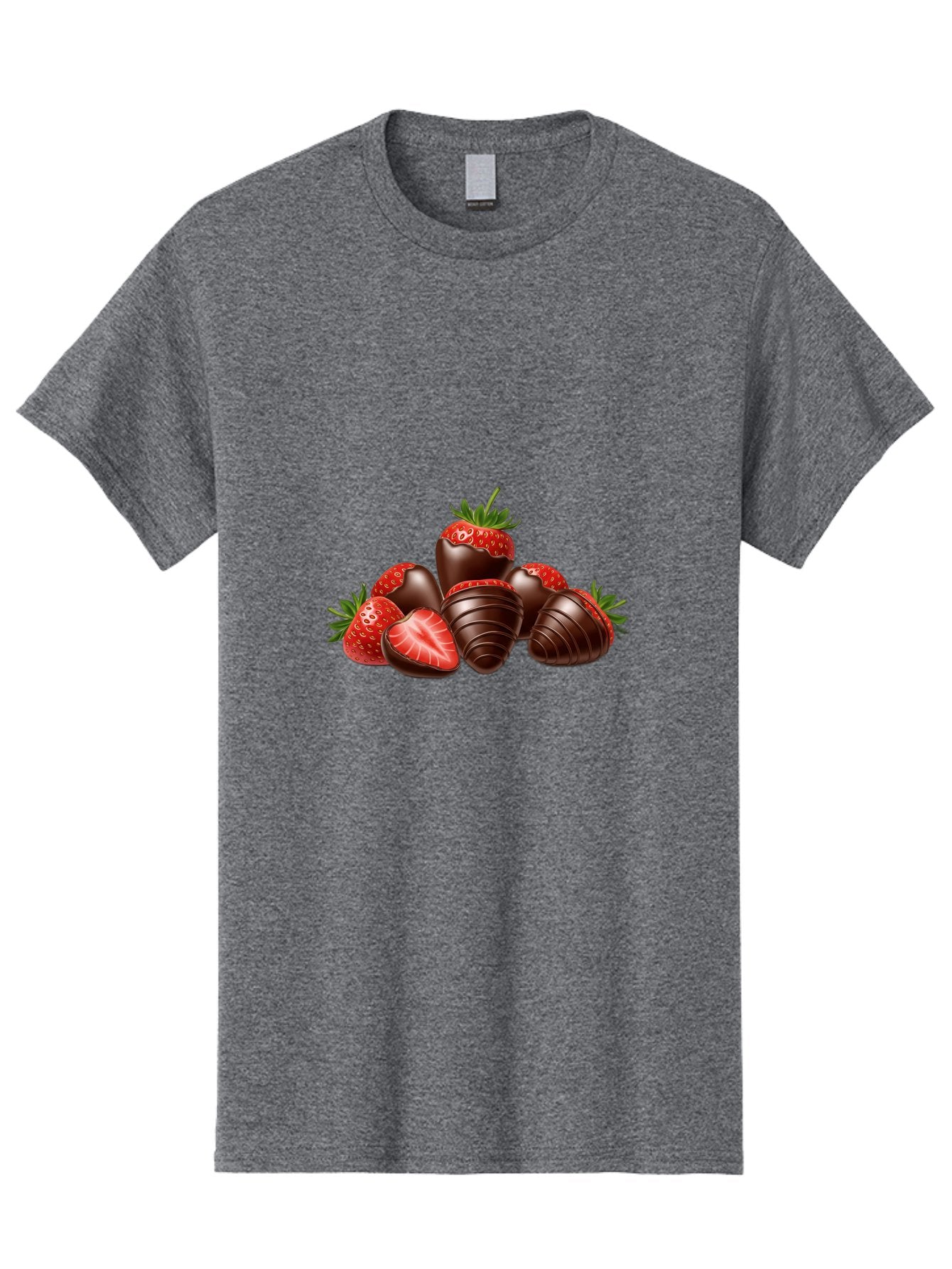 Chocolate-Covered-Strawberries Men'S Graphic Tee, 100% Cotton, Comfortable Casual Summer Wear, Machine Washable, Chocolate Covered Strawberries, Sweet Treats, Indulgent Dessert, Ripe Strawberries, Chocolate Indulgence, Rich And Decadent, Bab744 6