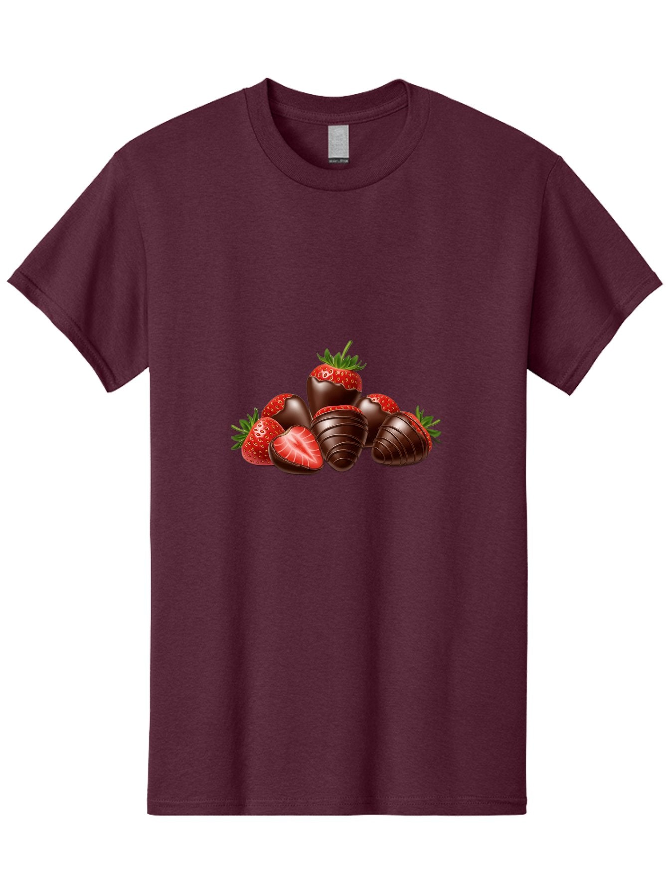 Chocolate-Covered-Strawberries Men'S Graphic Tee, 100% Cotton, Comfortable Casual Summer Wear, Machine Washable, Chocolate Covered Strawberries, Sweet Treats, Indulgent Dessert, Ripe Strawberries, Chocolate Indulgence, Rich And Decadent, Bab744 13