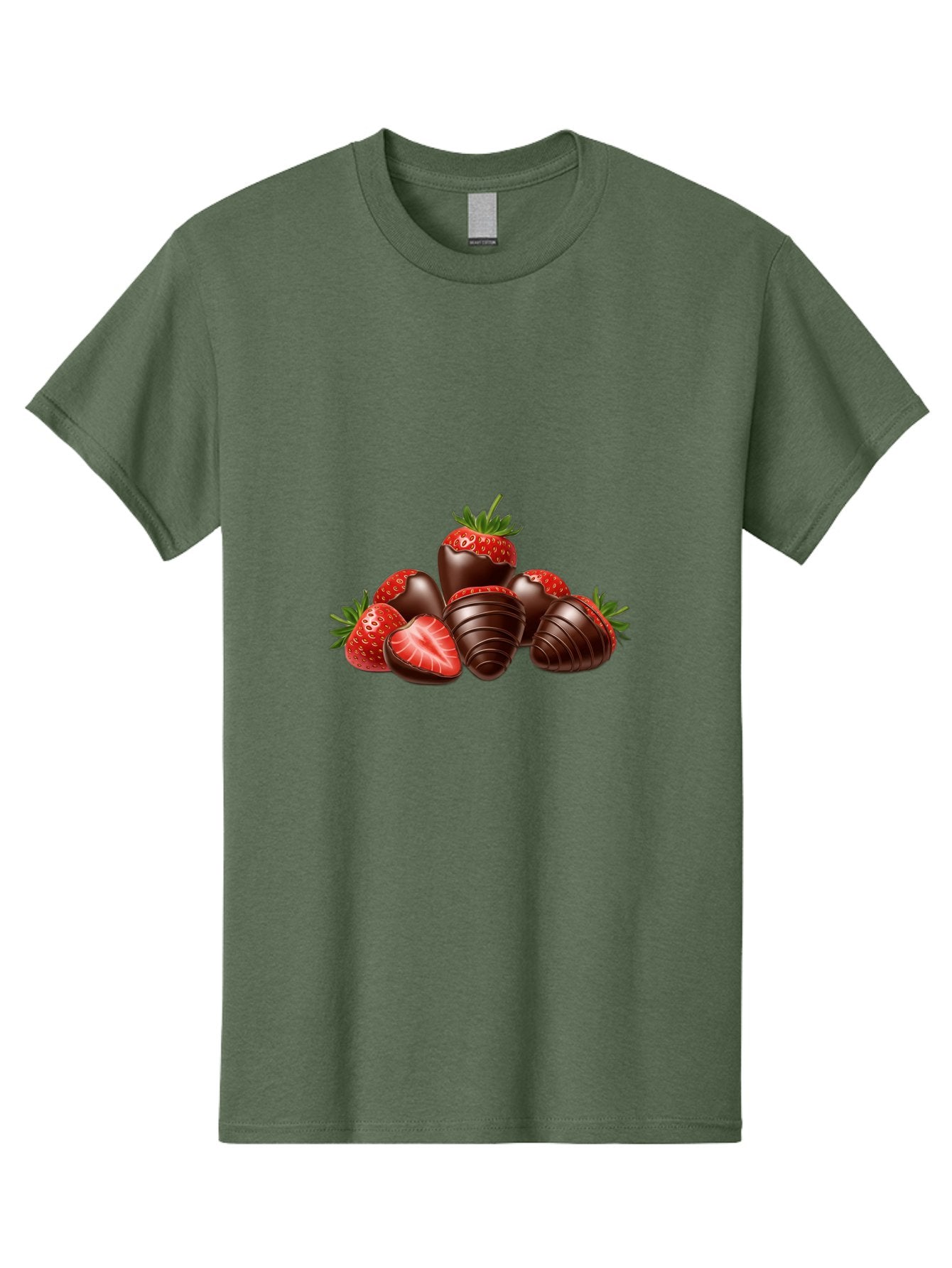 Chocolate-Covered-Strawberries Men'S Graphic Tee, 100% Cotton, Comfortable Casual Summer Wear, Machine Washable, Chocolate Covered Strawberries, Sweet Treats, Indulgent Dessert, Ripe Strawberries, Chocolate Indulgence, Rich And Decadent, Bab744 9