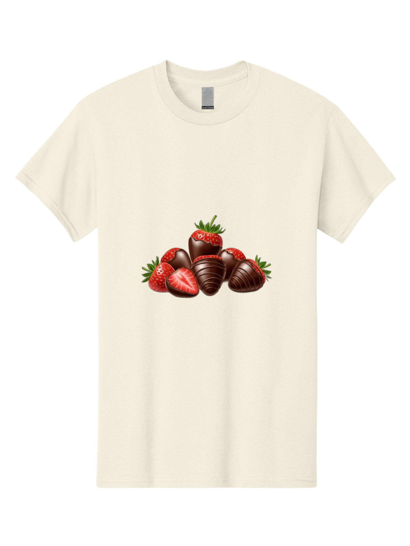 Chocolate-Covered-Strawberries Men'S Graphic Tee, 100% Cotton, Comfortable Casual Summer Wear, Machine Washable, Chocolate Covered Strawberries, Sweet Treats, Indulgent Dessert, Ripe Strawberries, Chocolate Indulgence, Rich And Decadent, Bab744 3