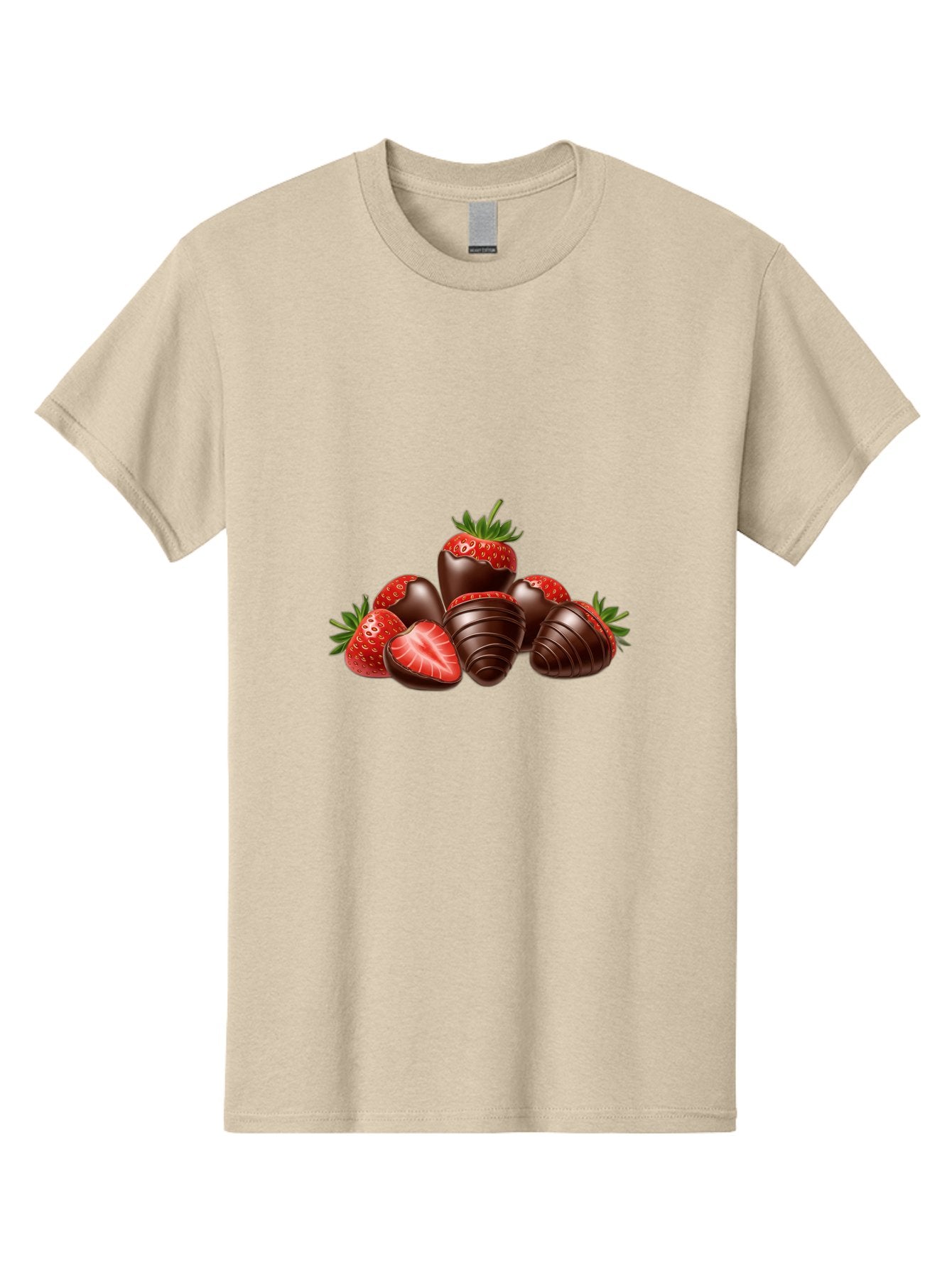 Chocolate-Covered-Strawberries Men'S Graphic Tee, 100% Cotton, Comfortable Casual Summer Wear, Machine Washable, Chocolate Covered Strawberries, Sweet Treats, Indulgent Dessert, Ripe Strawberries, Chocolate Indulgence, Rich And Decadent, Bab744 8