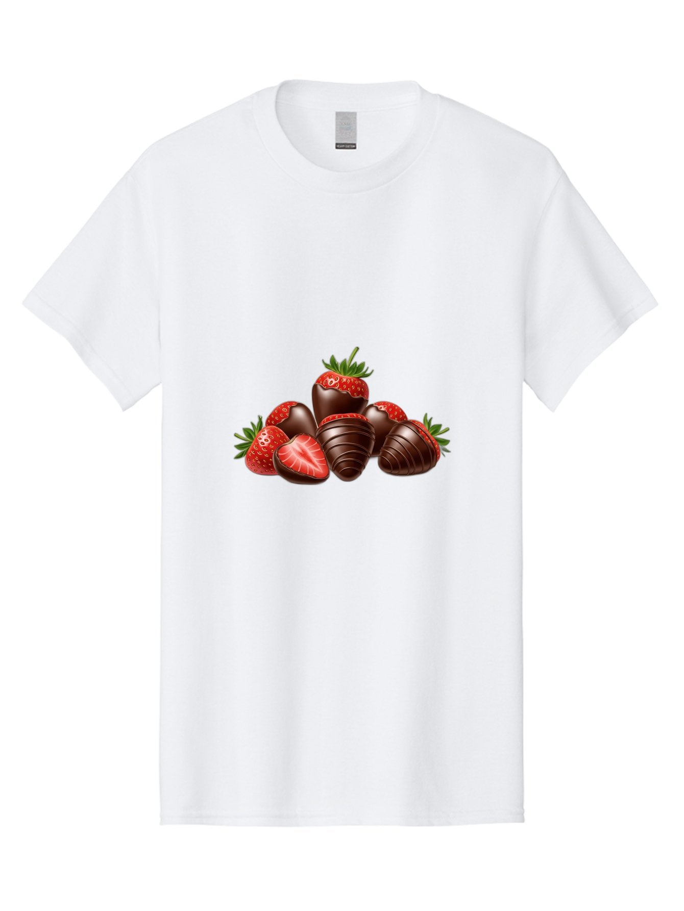 Chocolate-Covered-Strawberries Men'S Graphic Tee, 100% Cotton, Comfortable Casual Summer Wear, Machine Washable, Chocolate Covered Strawberries, Sweet Treats, Indulgent Dessert, Ripe Strawberries, Chocolate Indulgence, Rich And Decadent, Bab744