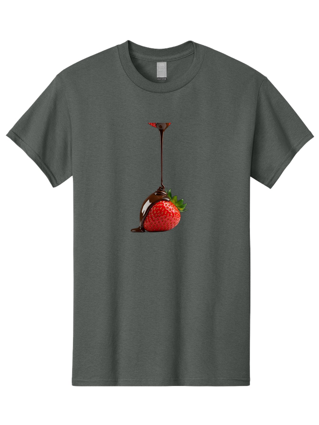 Chocolate-Covered-Strawberry Men'S Graphic Tee, 100% Cotton, Comfortable Casual Summer Wear, Machine Washable, Strawberry Dipped In Chocolate, Chocolate Covered Strawberry, Sweet Treat, Dessert Idea, Chocolate Sauce, Indulgent Snack, Bab745 10