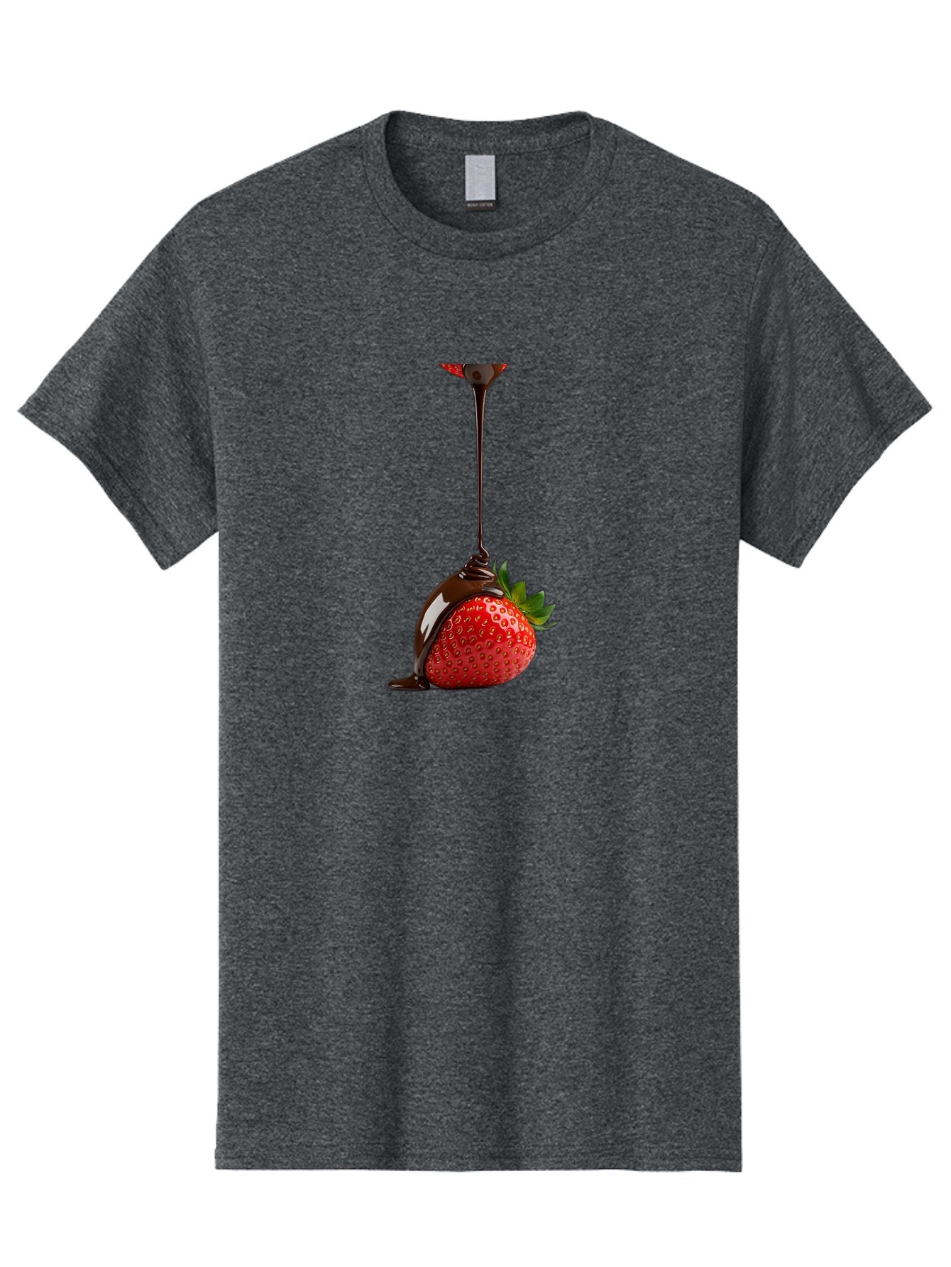 Chocolate-Covered-Strawberry Men'S Graphic Tee, 100% Cotton, Comfortable Casual Summer Wear, Machine Washable, Strawberry Dipped In Chocolate, Chocolate Covered Strawberry, Sweet Treat, Dessert Idea, Chocolate Sauce, Indulgent Snack, Bab745 3