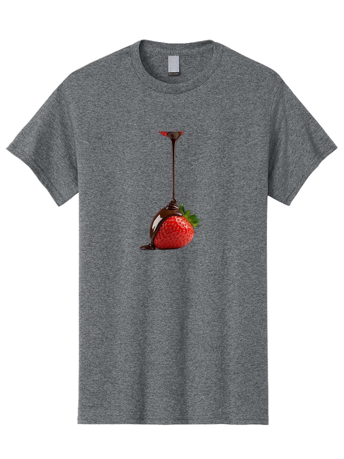 Chocolate-Covered-Strawberry Men'S Graphic Tee, 100% Cotton, Comfortable Casual Summer Wear, Machine Washable, Strawberry Dipped In Chocolate, Chocolate Covered Strawberry, Sweet Treat, Dessert Idea, Chocolate Sauce, Indulgent Snack, Bab745