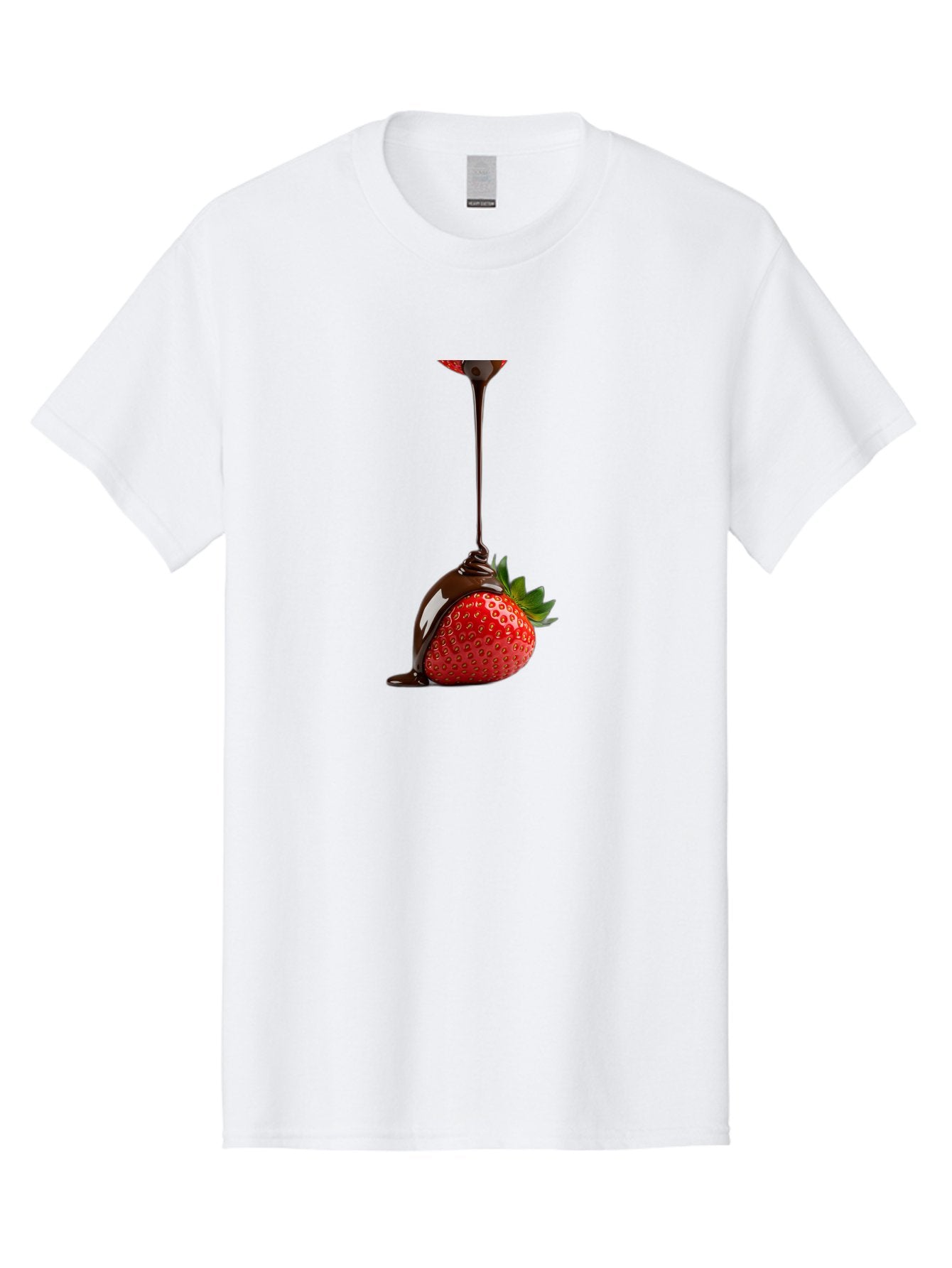 Chocolate-Covered-Strawberry Men'S Graphic Tee, 100% Cotton, Comfortable Casual Summer Wear, Machine Washable, Strawberry Dipped In Chocolate, Chocolate Covered Strawberry, Sweet Treat, Dessert Idea, Chocolate Sauce, Indulgent Snack, Bab745 4