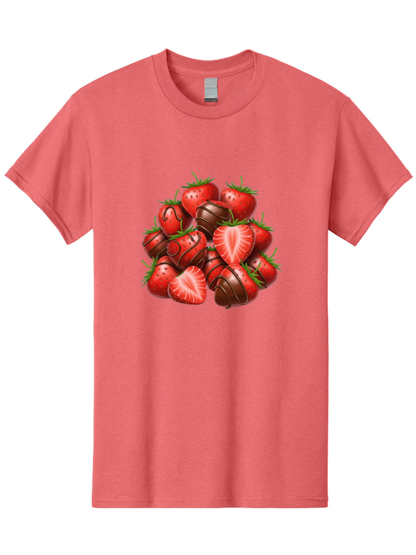 Chocolate-Dipped-Strawberries Men'S Graphic Tee, 100% Cotton, Comfortable Casual Summer Wear, Machine Washable, Chocolate Covered Strawberries, Sweet Treats, Delicious Desserts, Strawberry Lovers, Chocolate Indulgence, Tasty Fruit, Bab746 10