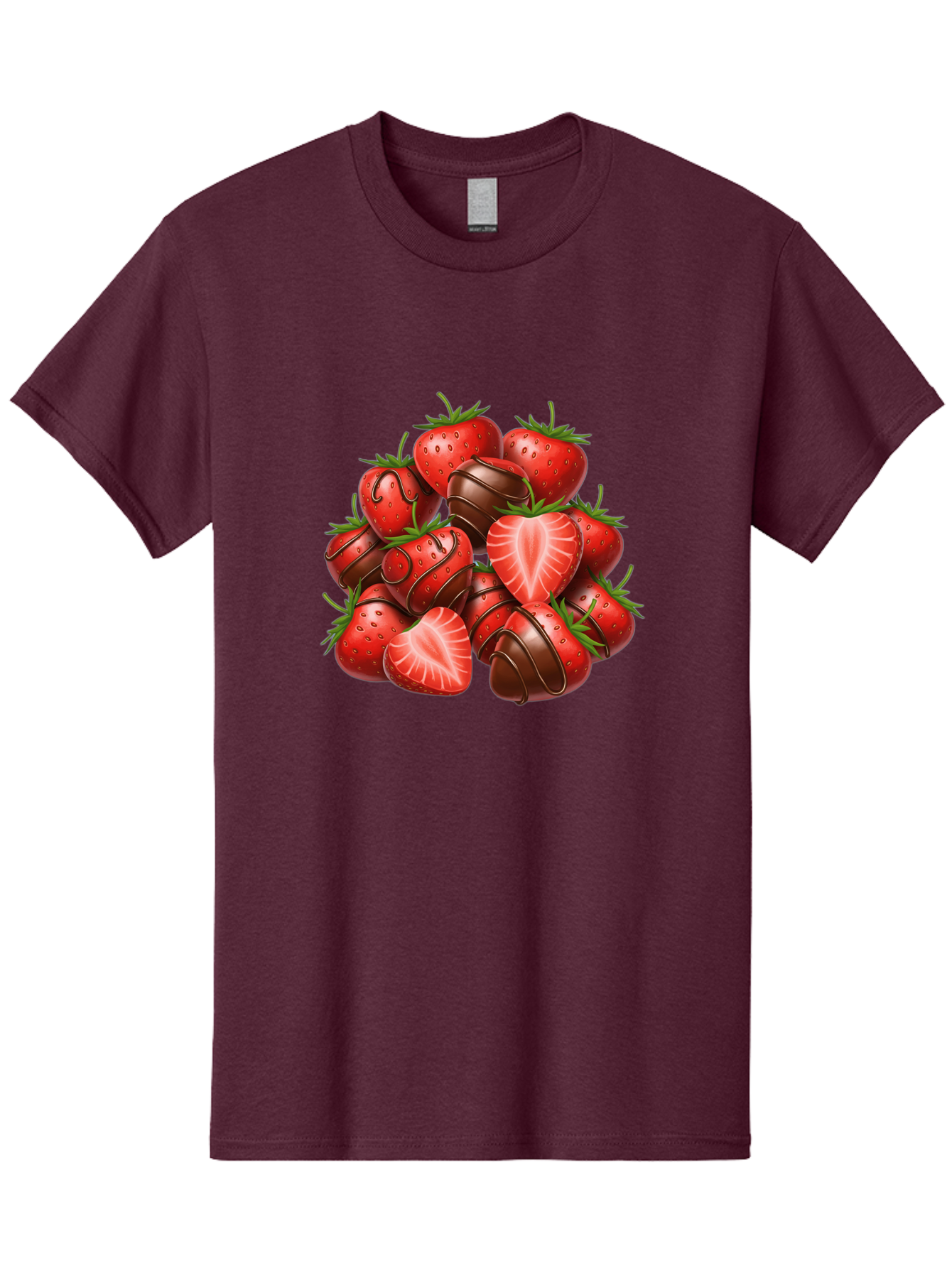 Chocolate-Dipped-Strawberries Men'S Graphic Tee, 100% Cotton, Comfortable Casual Summer Wear, Machine Washable, Chocolate Covered Strawberries, Sweet Treats, Delicious Desserts, Strawberry Lovers, Chocolate Indulgence, Tasty Fruit, Bab746 8