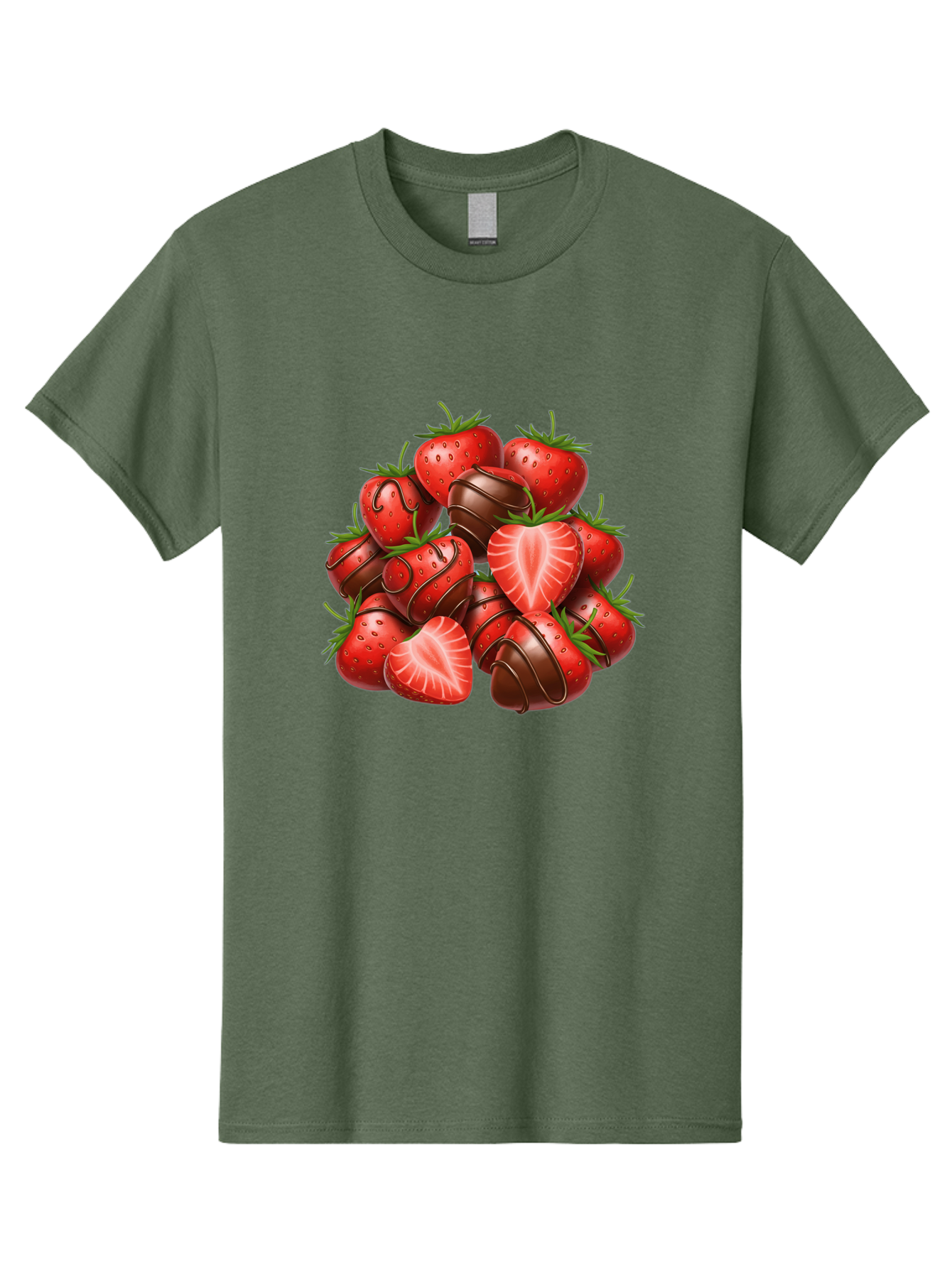 Chocolate-Dipped-Strawberries Men'S Graphic Tee, 100% Cotton, Comfortable Casual Summer Wear, Machine Washable, Chocolate Covered Strawberries, Sweet Treats, Delicious Desserts, Strawberry Lovers, Chocolate Indulgence, Tasty Fruit, Bab746 7