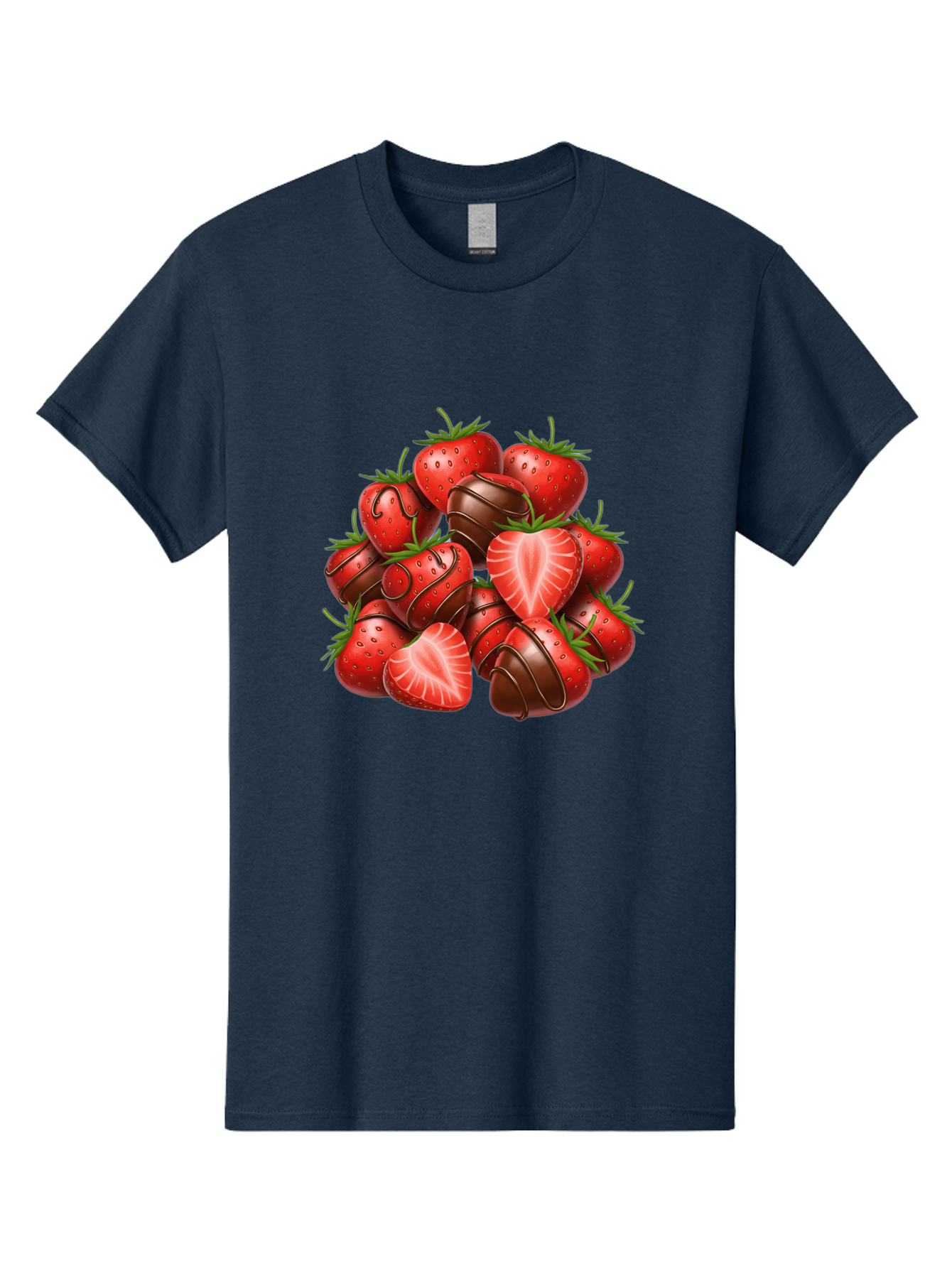 Chocolate-Dipped-Strawberries Men'S Graphic Tee, 100% Cotton, Comfortable Casual Summer Wear, Machine Washable, Chocolate Covered Strawberries, Sweet Treats, Delicious Desserts, Strawberry Lovers, Chocolate Indulgence, Tasty Fruit, Bab746 13