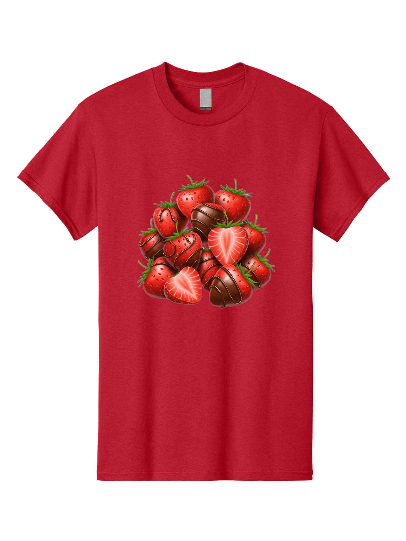 Chocolate-Dipped-Strawberries Men'S Graphic Tee, 100% Cotton, Comfortable Casual Summer Wear, Machine Washable, Chocolate Covered Strawberries, Sweet Treats, Delicious Desserts, Strawberry Lovers, Chocolate Indulgence, Tasty Fruit, Bab746 12