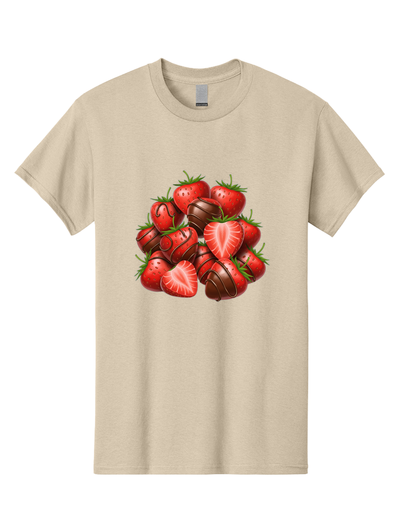 Chocolate-Dipped-Strawberries Men'S Graphic Tee, 100% Cotton, Comfortable Casual Summer Wear, Machine Washable, Chocolate Covered Strawberries, Sweet Treats, Delicious Desserts, Strawberry Lovers, Chocolate Indulgence, Tasty Fruit, Bab746 11