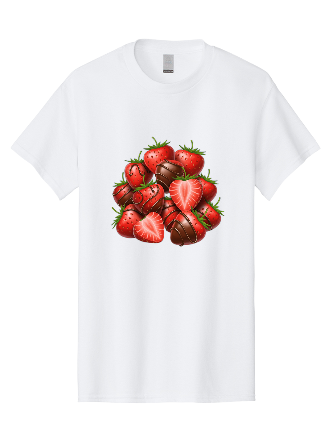 Chocolate-Dipped-Strawberries Men'S Graphic Tee, 100% Cotton, Comfortable Casual Summer Wear, Machine Washable, Chocolate Covered Strawberries, Sweet Treats, Delicious Desserts, Strawberry Lovers, Chocolate Indulgence, Tasty Fruit, Bab746 5