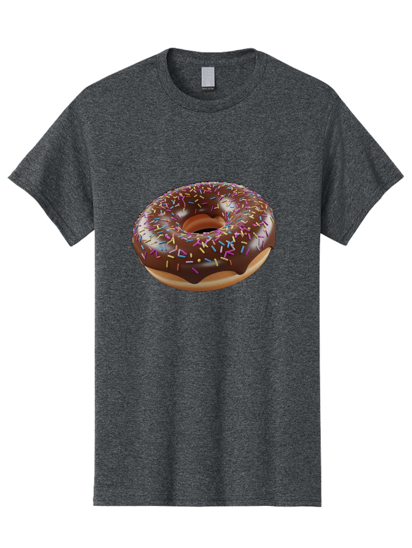 Chocolate-Donut-With-Sprinkles Men'S Graphic Tee, 100% Cotton, Comfortable Casual Summer Wear, Machine Washable, Chocolate Donut, Donut With Sprinkles, Sweet Treat, Baked Goods, Colorful Dessert, Tasty Pastry, Chocolate Frosting, Sprinkles, Bab747 9
