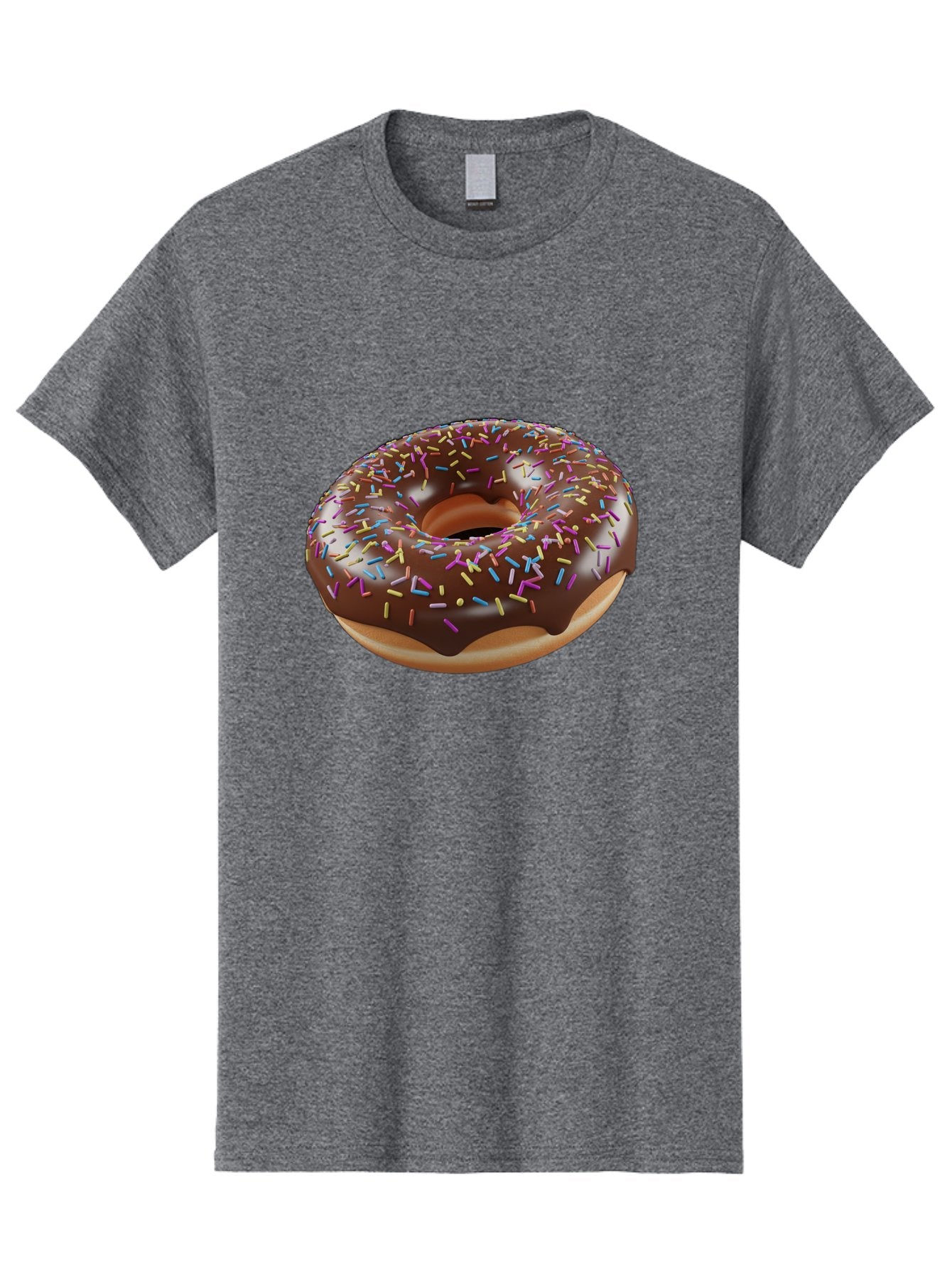 Chocolate-Donut-With-Sprinkles Men'S Graphic Tee, 100% Cotton, Comfortable Casual Summer Wear, Machine Washable, Chocolate Donut, Donut With Sprinkles, Sweet Treat, Baked Goods, Colorful Dessert, Tasty Pastry, Chocolate Frosting, Sprinkles, Bab747 10