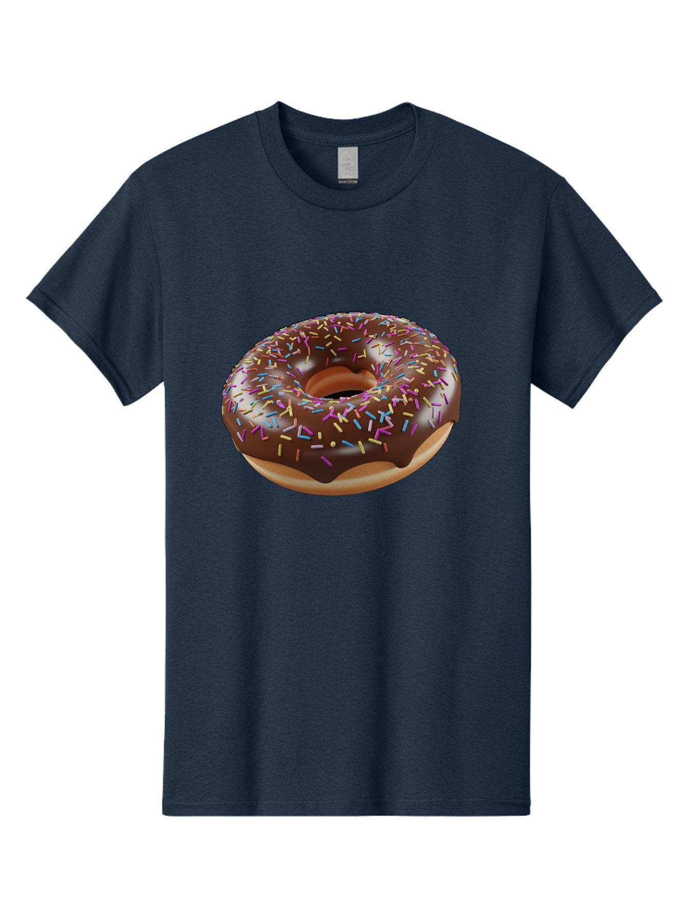 Chocolate-Donut-With-Sprinkles Men'S Graphic Tee, 100% Cotton, Comfortable Casual Summer Wear, Machine Washable, Chocolate Donut, Donut With Sprinkles, Sweet Treat, Baked Goods, Colorful Dessert, Tasty Pastry, Chocolate Frosting, Sprinkles, Bab747 4