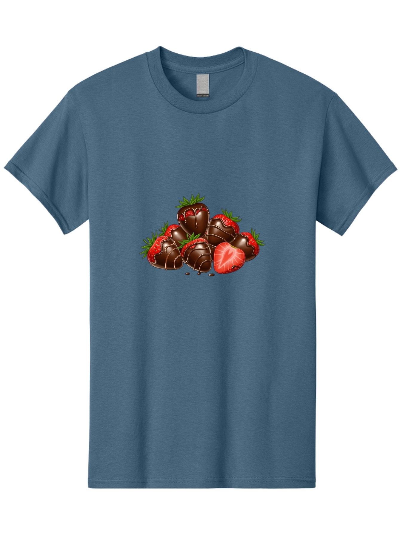 Chocolate-Strawberries Men'S Graphic Tee, 100% Cotton, Comfortable Casual Summer Wear, Machine Washable, Chocolate-Covered Strawberries, Sweet Treats, Dessert Ideas, Strawberry Dessert, Chocolate Strawberries, Indulgent Treats, Bab748