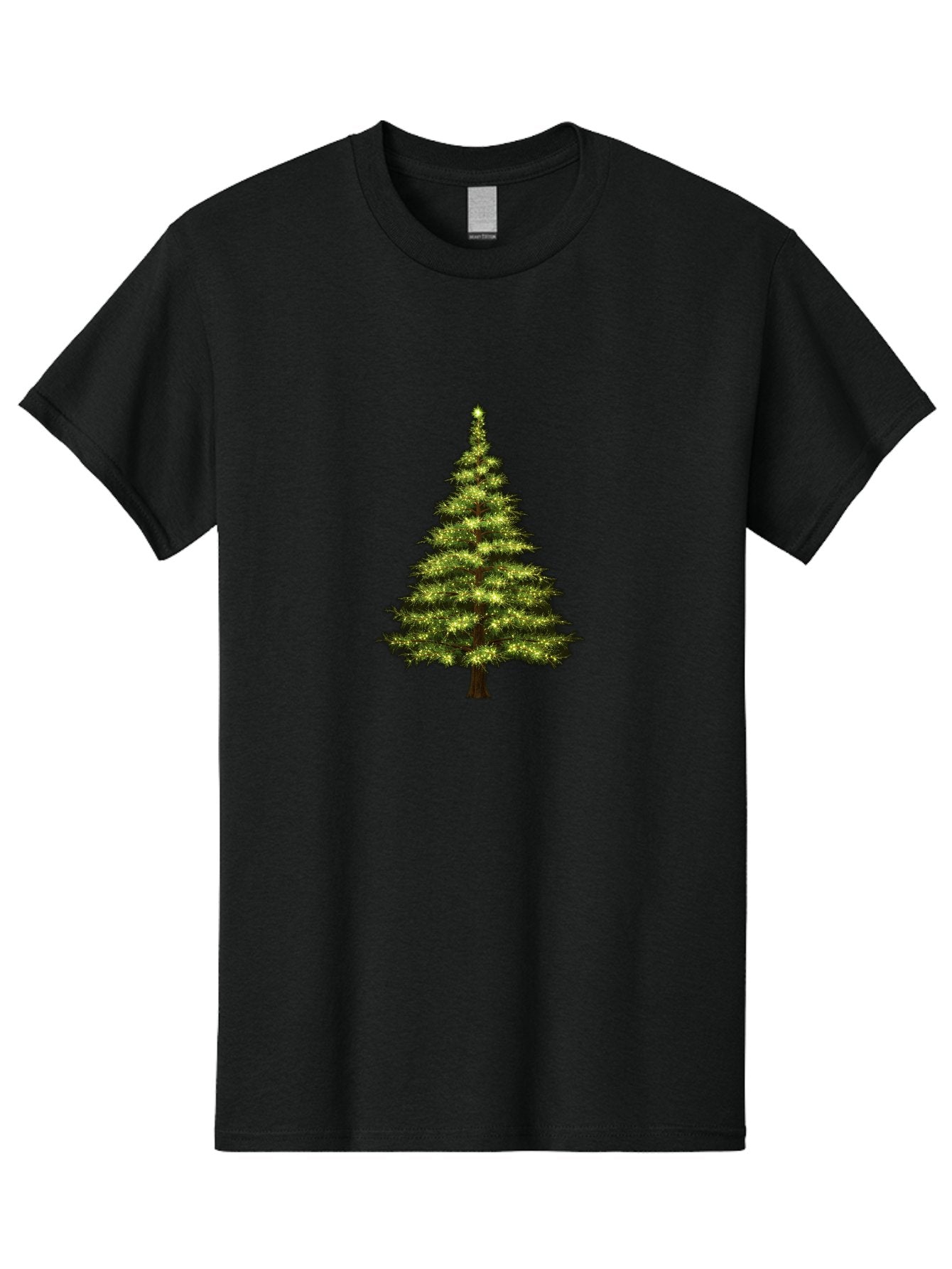 Christmas-Tree-4 Men'S Graphic Tee, 100% Cotton, Comfortable Casual Summer Wear, Machine Washable, Christmas Tree, Christmas Lights, Festive Decoration, Holiday Season, Winter Wonderland, Christmas Magic, Twinkling Lights, Evergreen Tree, Bab752 12