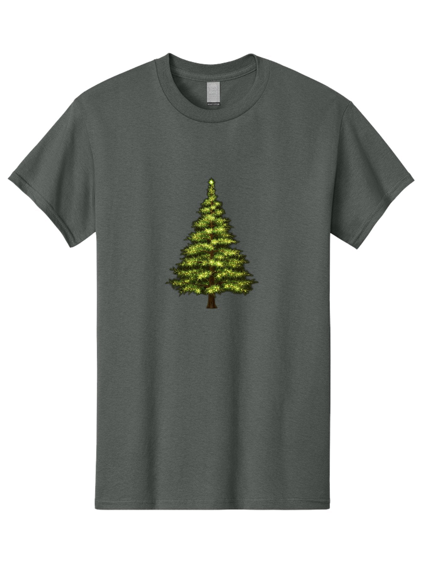 Christmas-Tree-4 Men'S Graphic Tee, 100% Cotton, Comfortable Casual Summer Wear, Machine Washable, Christmas Tree, Christmas Lights, Festive Decoration, Holiday Season, Winter Wonderland, Christmas Magic, Twinkling Lights, Evergreen Tree, Bab752 10