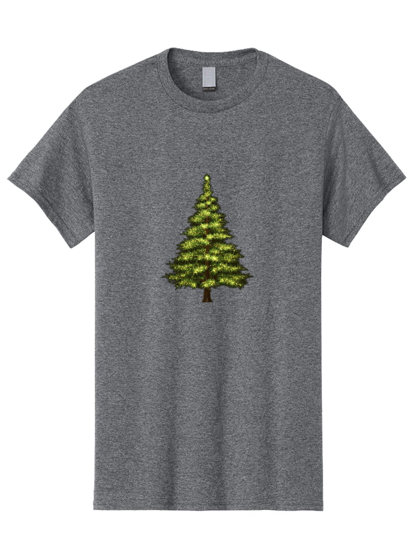 Christmas-Tree-4 Men'S Graphic Tee, 100% Cotton, Comfortable Casual Summer Wear, Machine Washable, Christmas Tree, Christmas Lights, Festive Decoration, Holiday Season, Winter Wonderland, Christmas Magic, Twinkling Lights, Evergreen Tree, Bab752 6