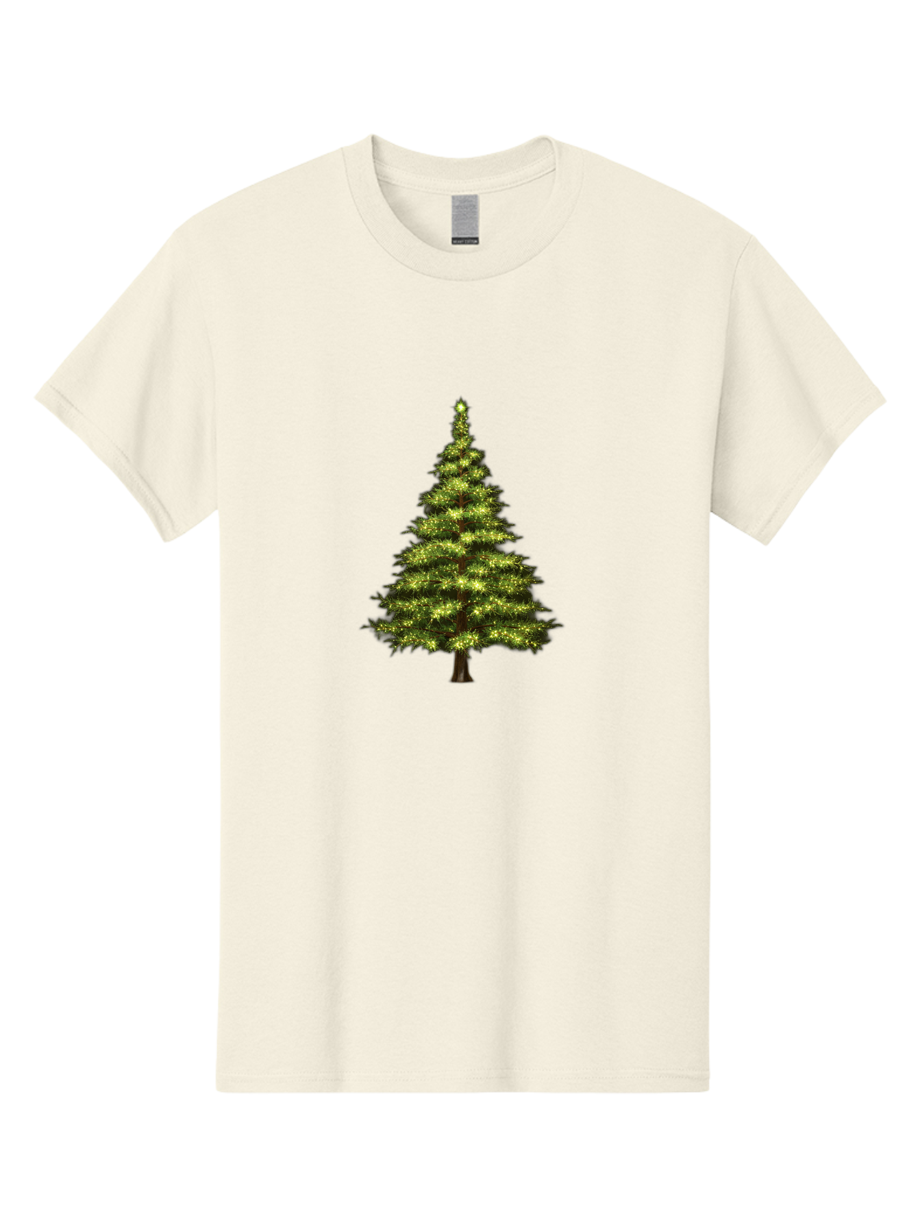 Christmas-Tree-4 Men'S Graphic Tee, 100% Cotton, Comfortable Casual Summer Wear, Machine Washable, Christmas Tree, Christmas Lights, Festive Decoration, Holiday Season, Winter Wonderland, Christmas Magic, Twinkling Lights, Evergreen Tree, Bab752