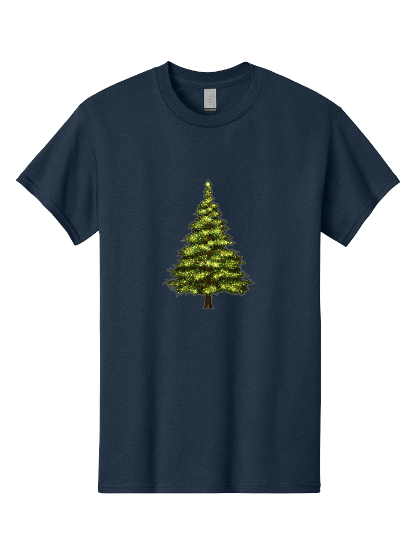 Christmas-Tree-4 Men'S Graphic Tee, 100% Cotton, Comfortable Casual Summer Wear, Machine Washable, Christmas Tree, Christmas Lights, Festive Decoration, Holiday Season, Winter Wonderland, Christmas Magic, Twinkling Lights, Evergreen Tree, Bab752 9