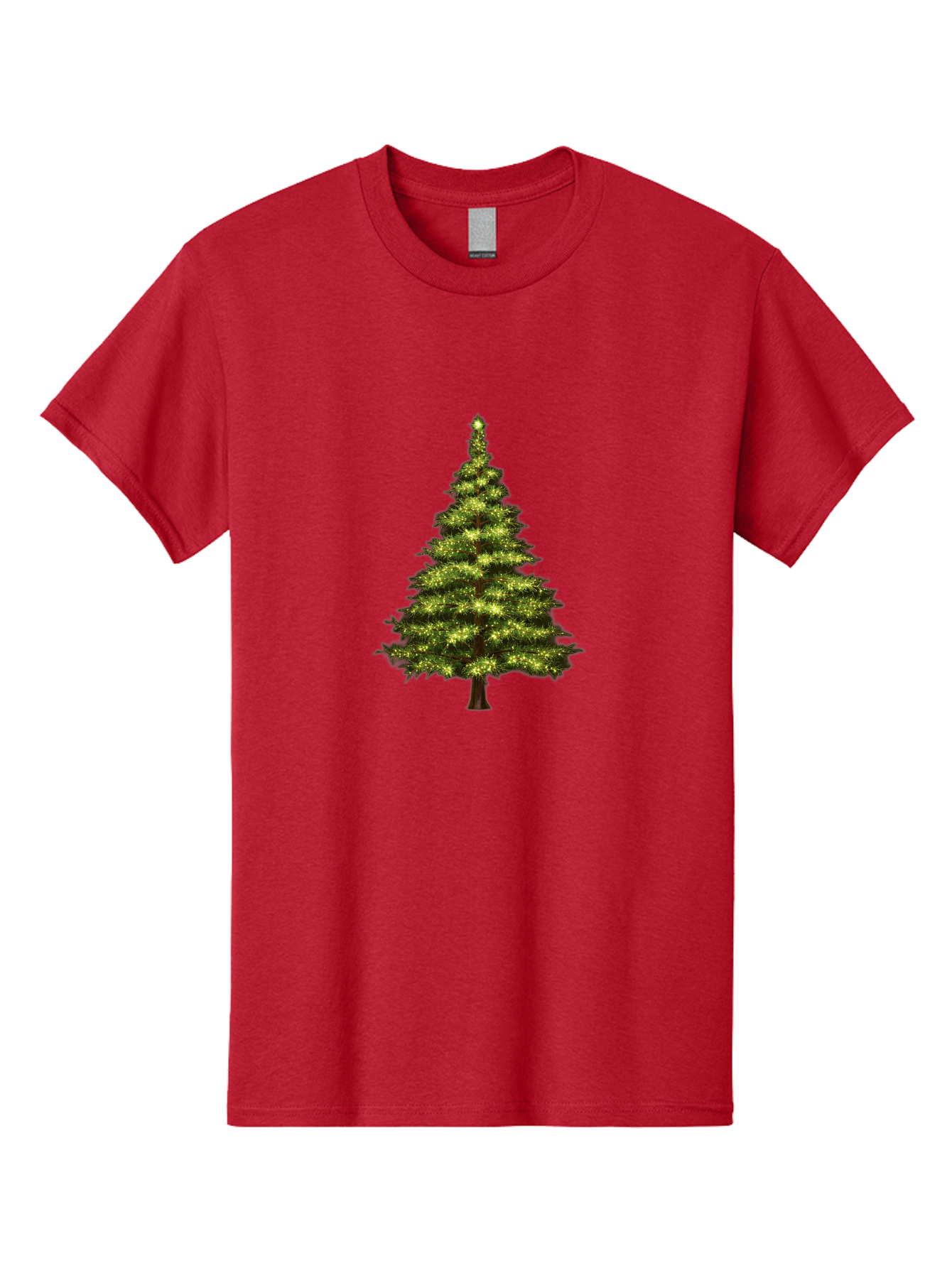 Christmas-Tree-4 Men'S Graphic Tee, 100% Cotton, Comfortable Casual Summer Wear, Machine Washable, Christmas Tree, Christmas Lights, Festive Decoration, Holiday Season, Winter Wonderland, Christmas Magic, Twinkling Lights, Evergreen Tree, Bab752 6
