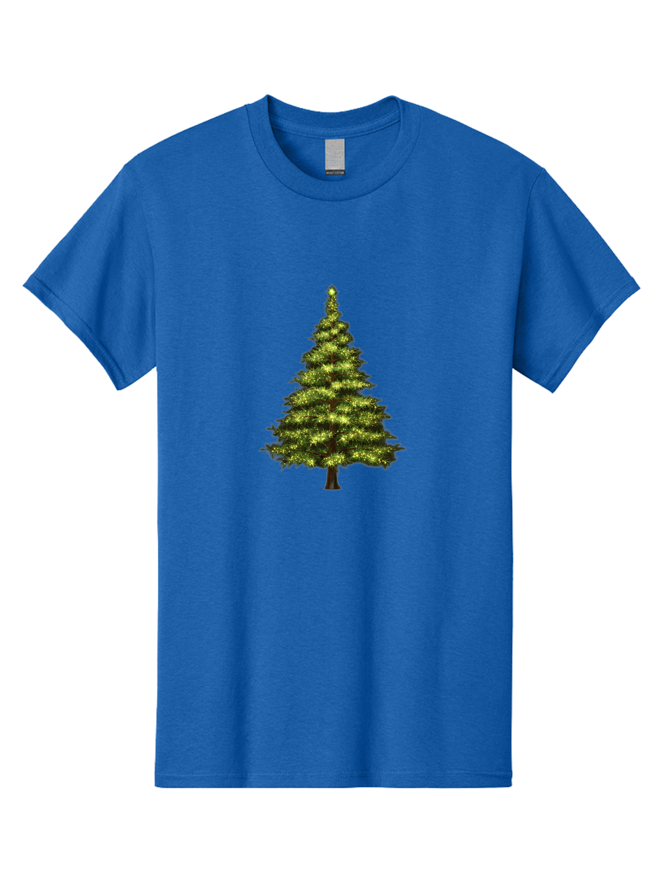 Christmas-Tree-4 Men'S Graphic Tee, 100% Cotton, Comfortable Casual Summer Wear, Machine Washable, Christmas Tree, Christmas Lights, Festive Decoration, Holiday Season, Winter Wonderland, Christmas Magic, Twinkling Lights, Evergreen Tree, Bab752 11