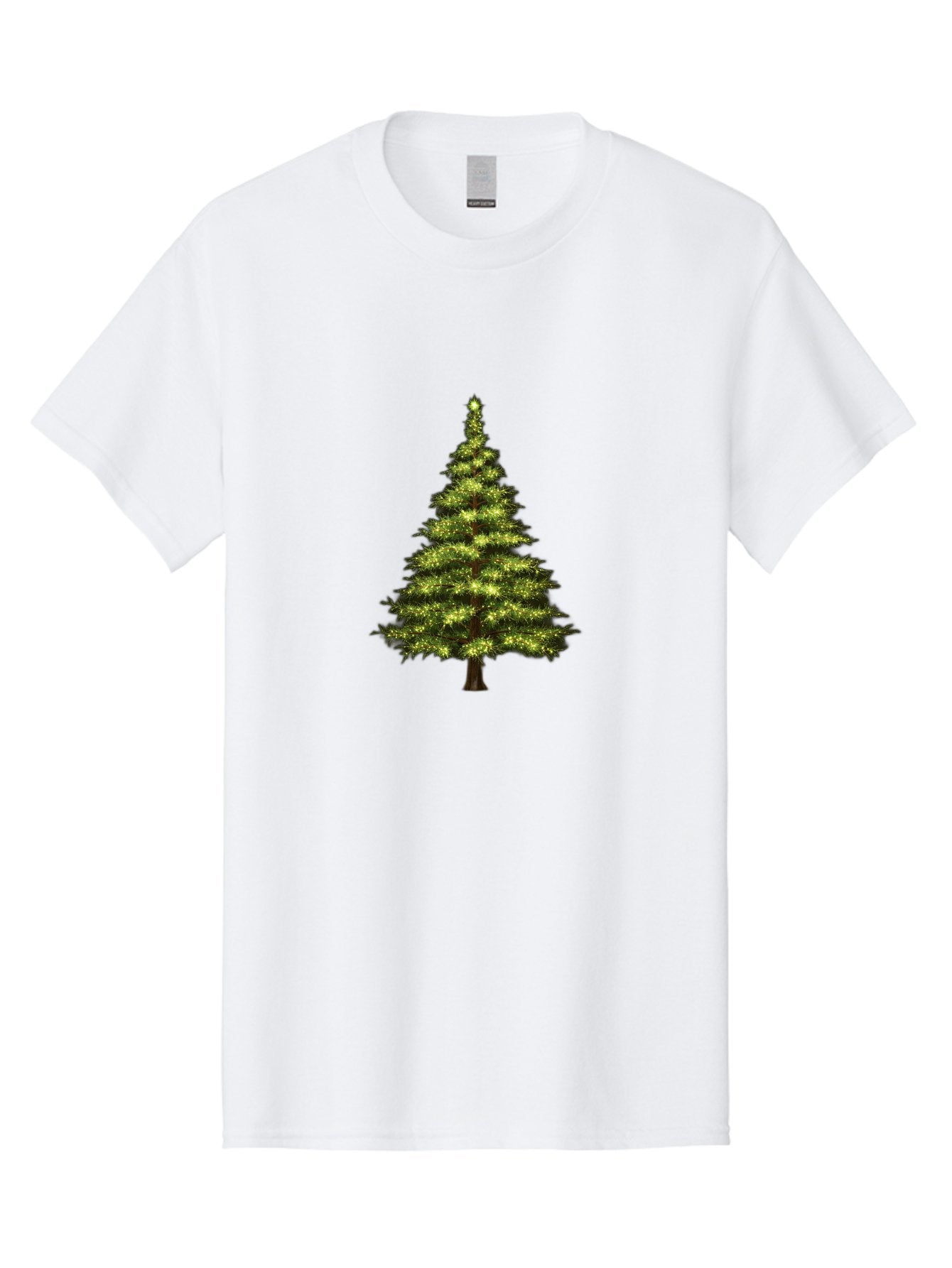 Christmas-Tree-4 Men'S Graphic Tee, 100% Cotton, Comfortable Casual Summer Wear, Machine Washable, Christmas Tree, Christmas Lights, Festive Decoration, Holiday Season, Winter Wonderland, Christmas Magic, Twinkling Lights, Evergreen Tree, Bab752 9