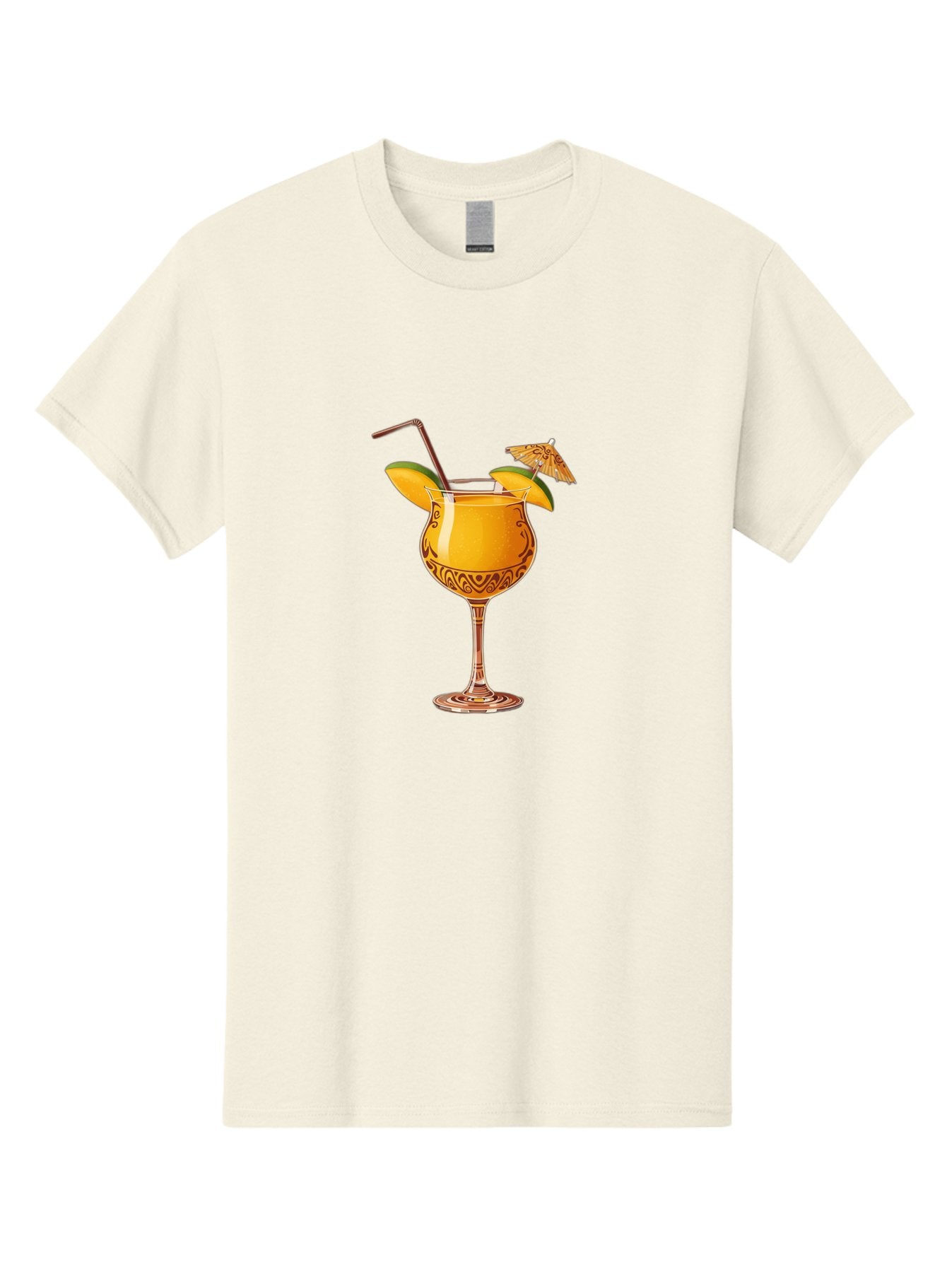 Cocktail-2 Men'S Graphic Tee, 100% Cotton, Comfortable Casual Summer Wear, Machine Washable, Tropical Cocktail, Orange Drink, Elegant Glass, Straw, Paper Umbrella, Exotic Flavors, Summer Fun, Refreshing Drink, Citrus Twist, Party Atmosphere Bab762 7