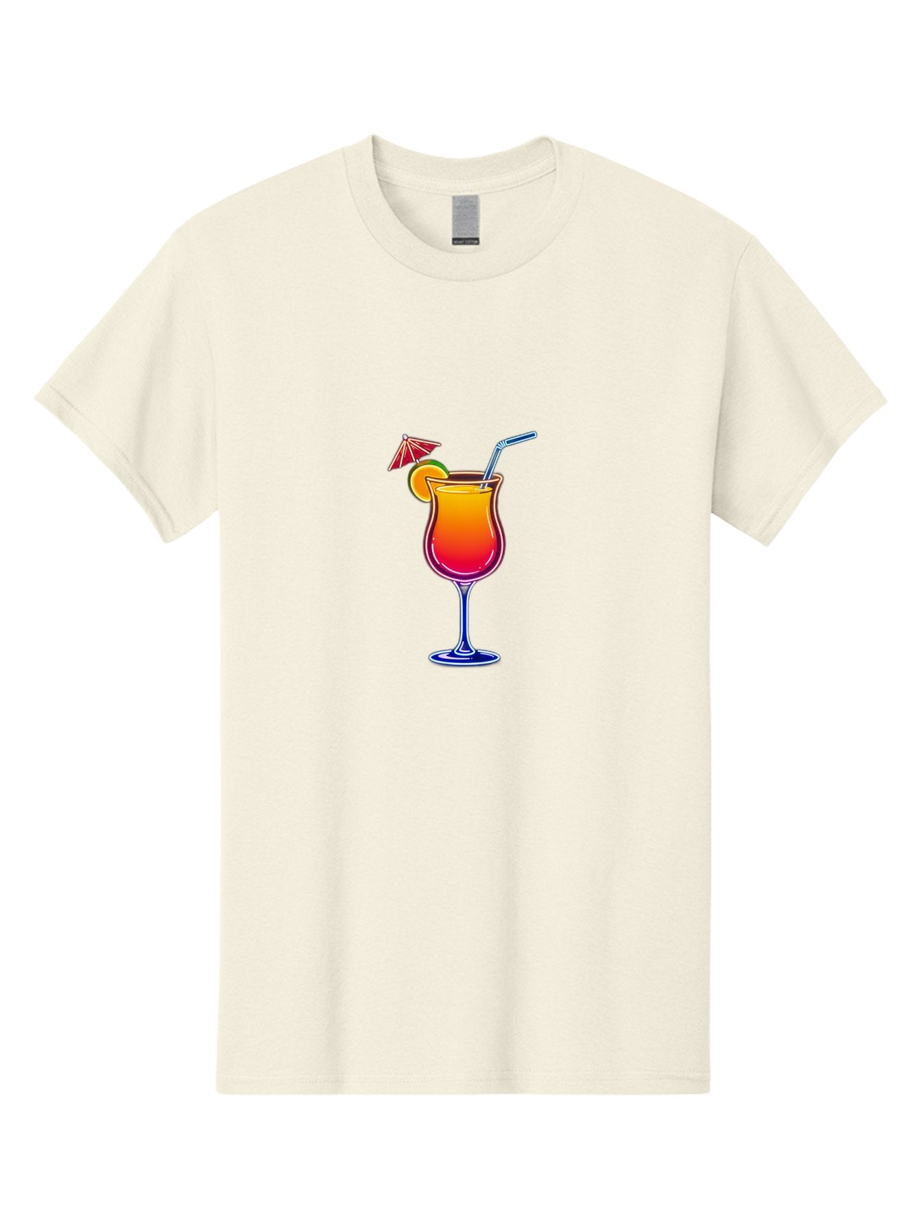 Cocktail-Glass-1 Men'S Graphic Tee, 100% Cotton, Comfortable Casual Summer Wear, Machine Washable, Colorful Cocktail, Gradient Drink, Wine Glass, Orange Slice Garnish, Straw, Umbrella, Vibrant Colors, Refreshing Beverage, Summer Drink, Bab763 8