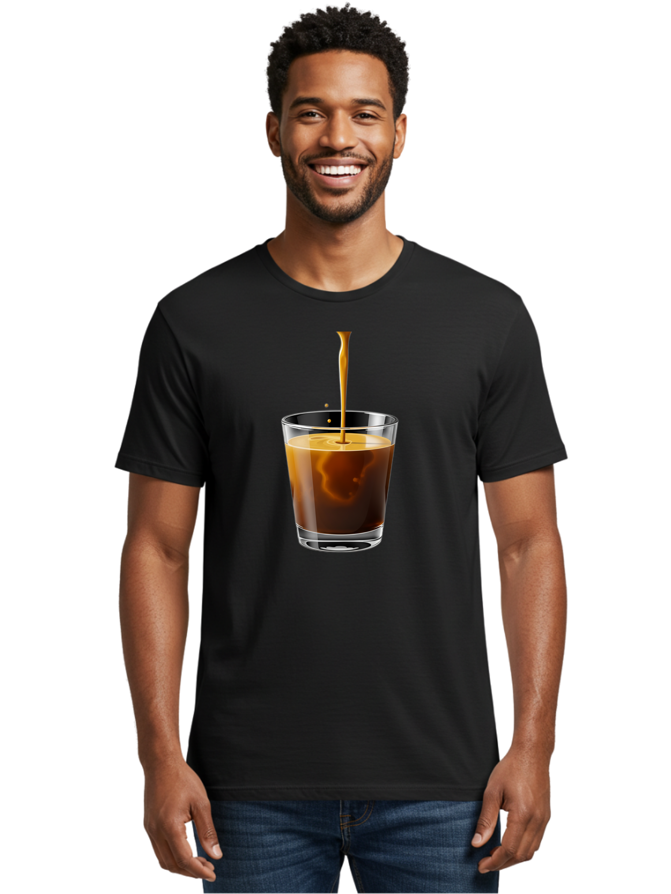 Coffee-1 Men'S Graphic Tee, 100% Cotton, Comfortable Casual Summer Wear, Machine Washable, Coffee Pouring Into A Glass, Espresso Shot, Coffee Culture, Morning Coffee, Coffee Drink, Rich Aroma, Coffee Lover, Daily Grind Bab767 17