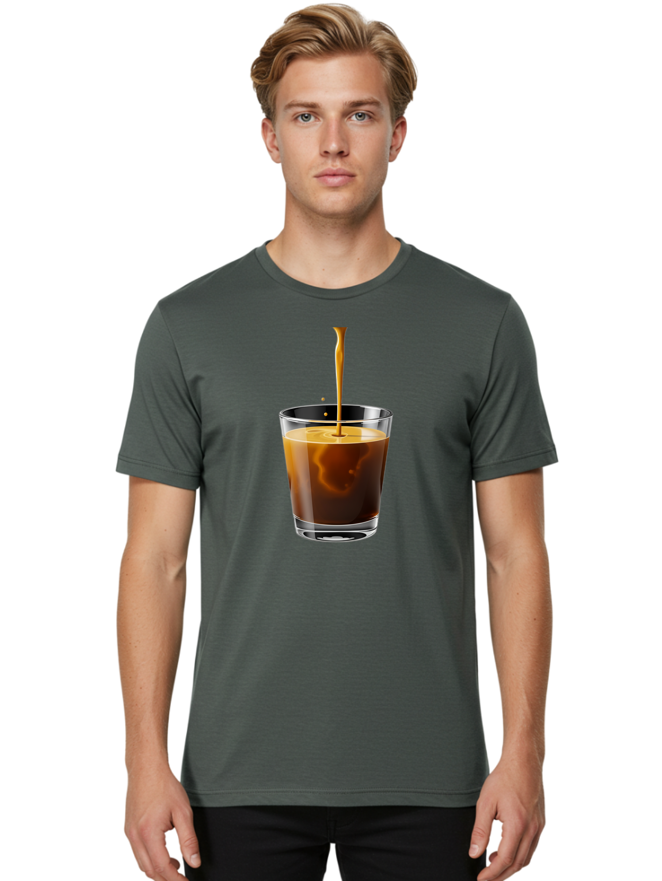 Coffee-1 Men'S Graphic Tee, 100% Cotton, Comfortable Casual Summer Wear, Machine Washable, Coffee Pouring Into A Glass, Espresso Shot, Coffee Culture, Morning Coffee, Coffee Drink, Rich Aroma, Coffee Lover, Daily Grind Bab767 21