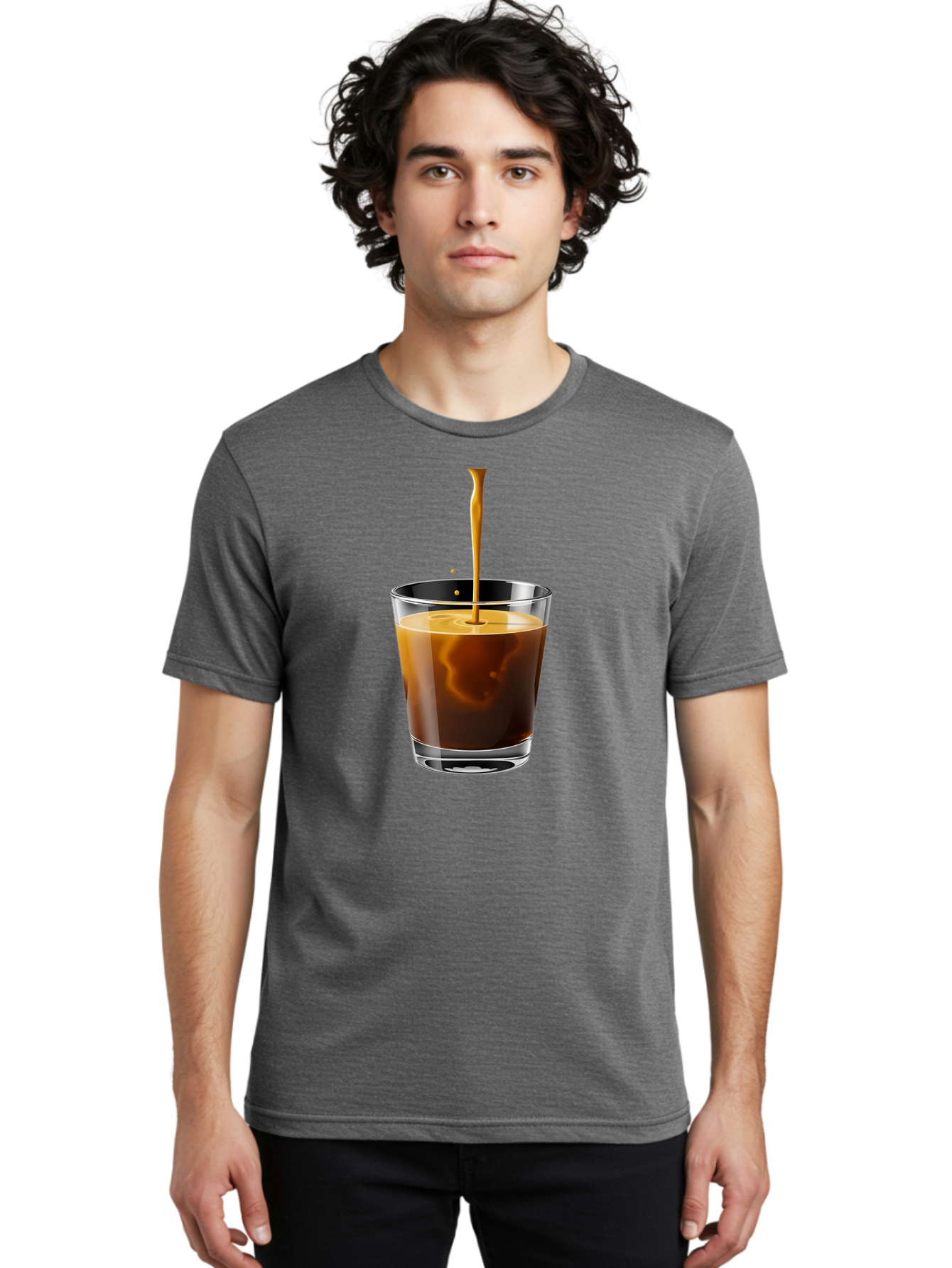 Coffee-1 Men'S Graphic Tee, 100% Cotton, Comfortable Casual Summer Wear, Machine Washable, Coffee Pouring Into A Glass, Espresso Shot, Coffee Culture, Morning Coffee, Coffee Drink, Rich Aroma, Coffee Lover, Daily Grind Bab767 28