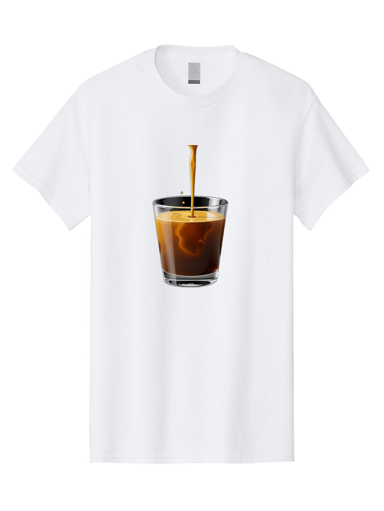 Coffee-1 Men'S Graphic Tee, 100% Cotton, Comfortable Casual Summer Wear, Machine Washable, Coffee Pouring Into A Glass, Espresso Shot, Coffee Culture, Morning Coffee, Coffee Drink, Rich Aroma, Coffee Lover, Daily Grind Bab767