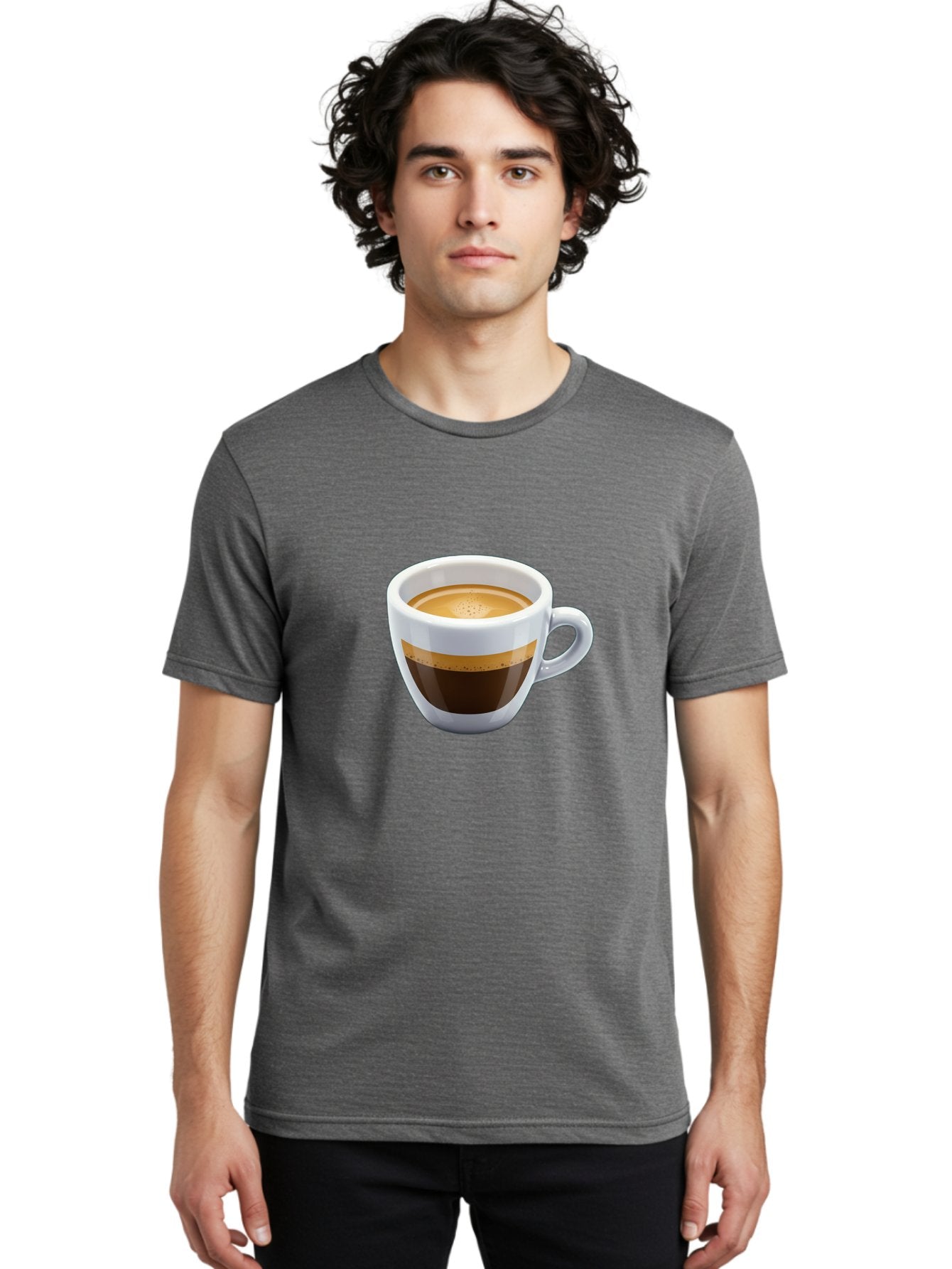 Coffee-3 Men'S Graphic Tee, 100% Cotton, Comfortable Casual Summer Wear, Machine Washable, Espresso In White Cup, Coffee Drink, Rich Flavor, Small Cup, Morning Coffee, Coffee Art, Crema On Top, Dark Brown Espresso Bab769 21