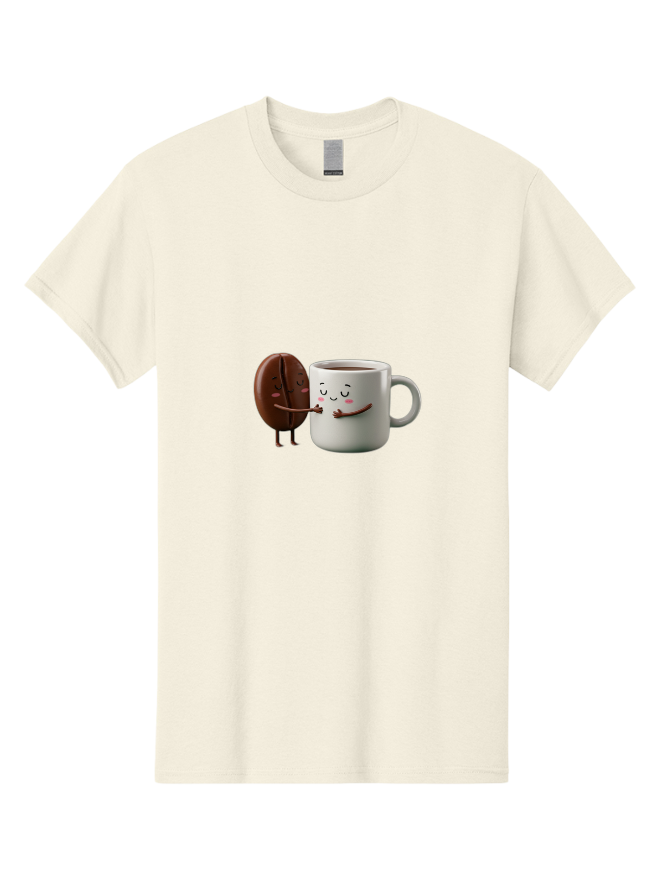 Coffee-Bean-And-Mug Men'S Graphic Tee, 100% Cotton, Comfortable Casual Summer Wear, Machine Washable, Cartoon Coffee Bean, Coffee Mug, Winking Faces, Playful Interaction, Coffee Culture, Happy Coffee, Morning Coffee, Coffee Lovers, Bab772 12