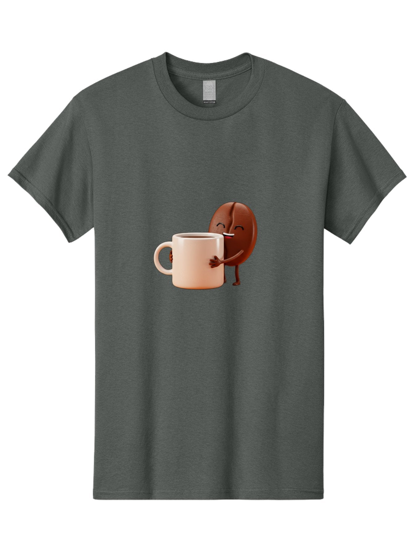 Coffee-Bean-Character-1 Men'S Graphic Tee, 100% Cotton, Comfortable Casual Summer Wear, Machine Washable, Cartoon Coffee Bean, Happy Character, Coffee Mug, Coffee Lover, Morning Pick-Me-Up, Caffeine Fix, Coffee Culture, Funny Illustration, Bab773 15