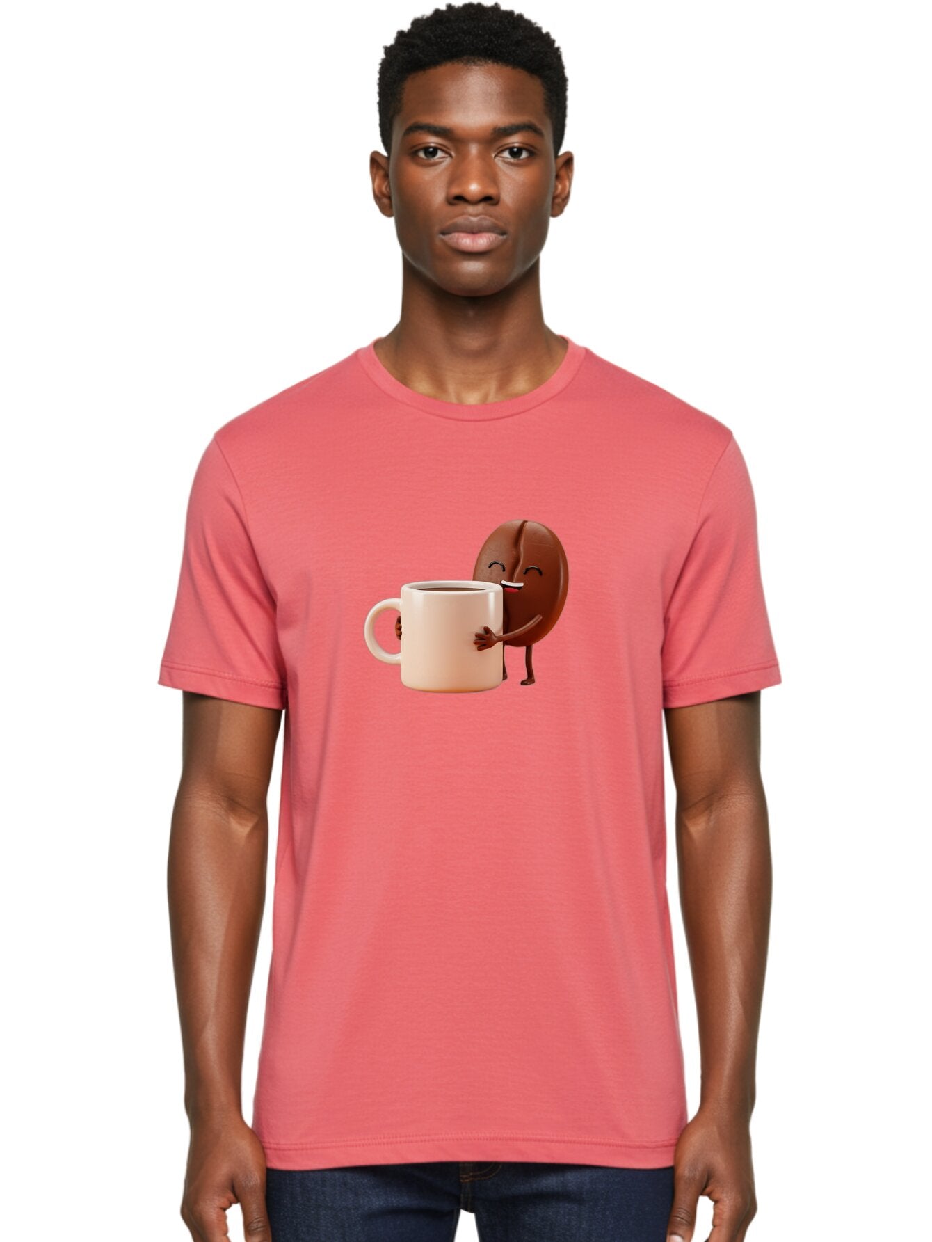 Coffee-Bean-Character-1 Men'S Graphic Tee, 100% Cotton, Comfortable Casual Summer Wear, Machine Washable, Cartoon Coffee Bean, Happy Character, Coffee Mug, Coffee Lover, Morning Pick-Me-Up, Caffeine Fix, Coffee Culture, Funny Illustration, Bab773 29