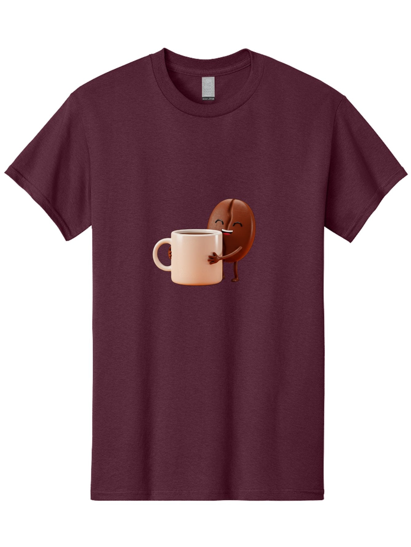 Coffee-Bean-Character-1 Men'S Graphic Tee, 100% Cotton, Comfortable Casual Summer Wear, Machine Washable, Cartoon Coffee Bean, Happy Character, Coffee Mug, Coffee Lover, Morning Pick-Me-Up, Caffeine Fix, Coffee Culture, Funny Illustration, Bab773 11