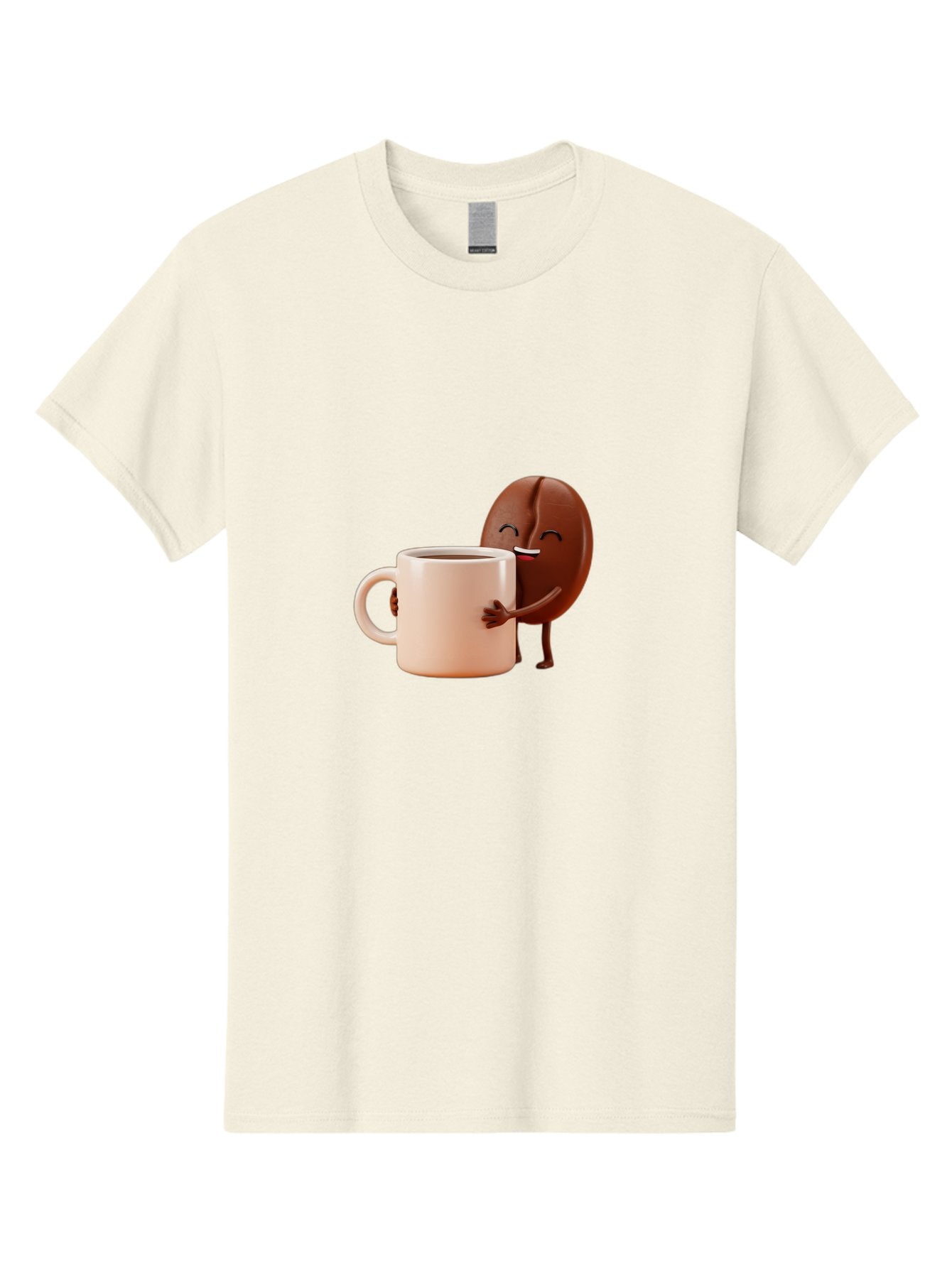 Coffee-Bean-Character-1 Men'S Graphic Tee, 100% Cotton, Comfortable Casual Summer Wear, Machine Washable, Cartoon Coffee Bean, Happy Character, Coffee Mug, Coffee Lover, Morning Pick-Me-Up, Caffeine Fix, Coffee Culture, Funny Illustration, Bab773 10