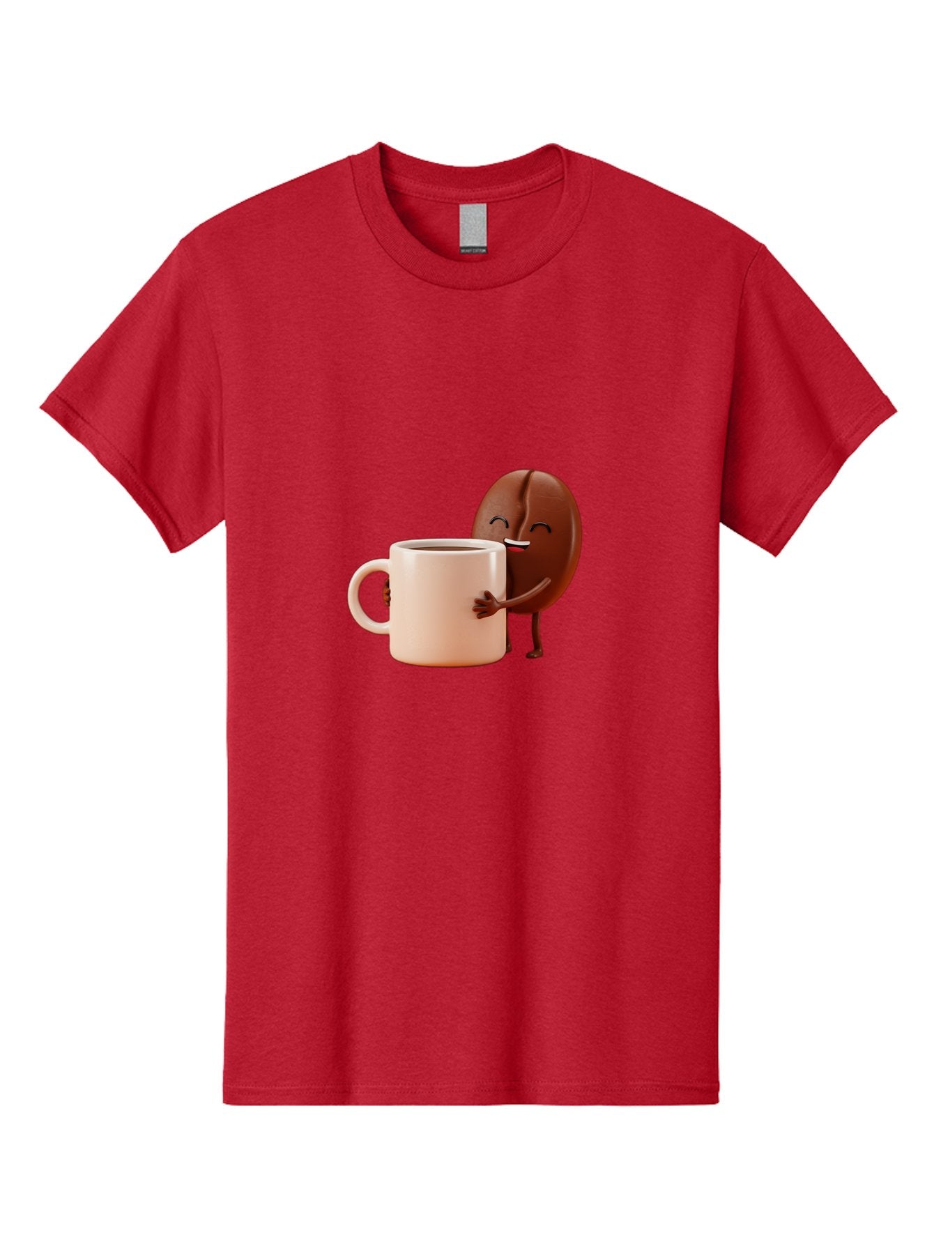 Coffee-Bean-Character-1 Men'S Graphic Tee, 100% Cotton, Comfortable Casual Summer Wear, Machine Washable, Cartoon Coffee Bean, Happy Character, Coffee Mug, Coffee Lover, Morning Pick-Me-Up, Caffeine Fix, Coffee Culture, Funny Illustration, Bab773 9