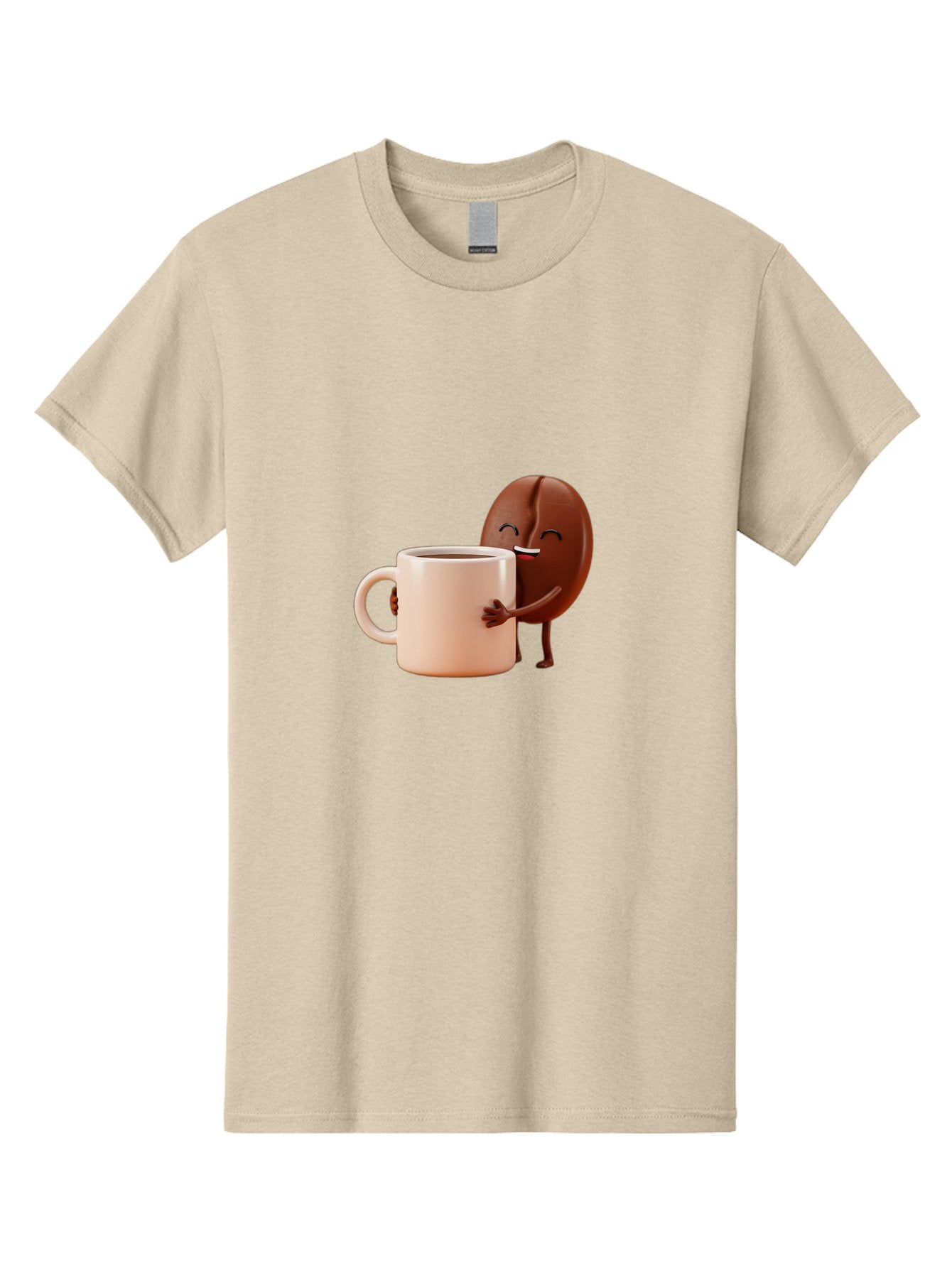 Coffee-Bean-Character-1 Men'S Graphic Tee, 100% Cotton, Comfortable Casual Summer Wear, Machine Washable, Cartoon Coffee Bean, Happy Character, Coffee Mug, Coffee Lover, Morning Pick-Me-Up, Caffeine Fix, Coffee Culture, Funny Illustration, Bab773